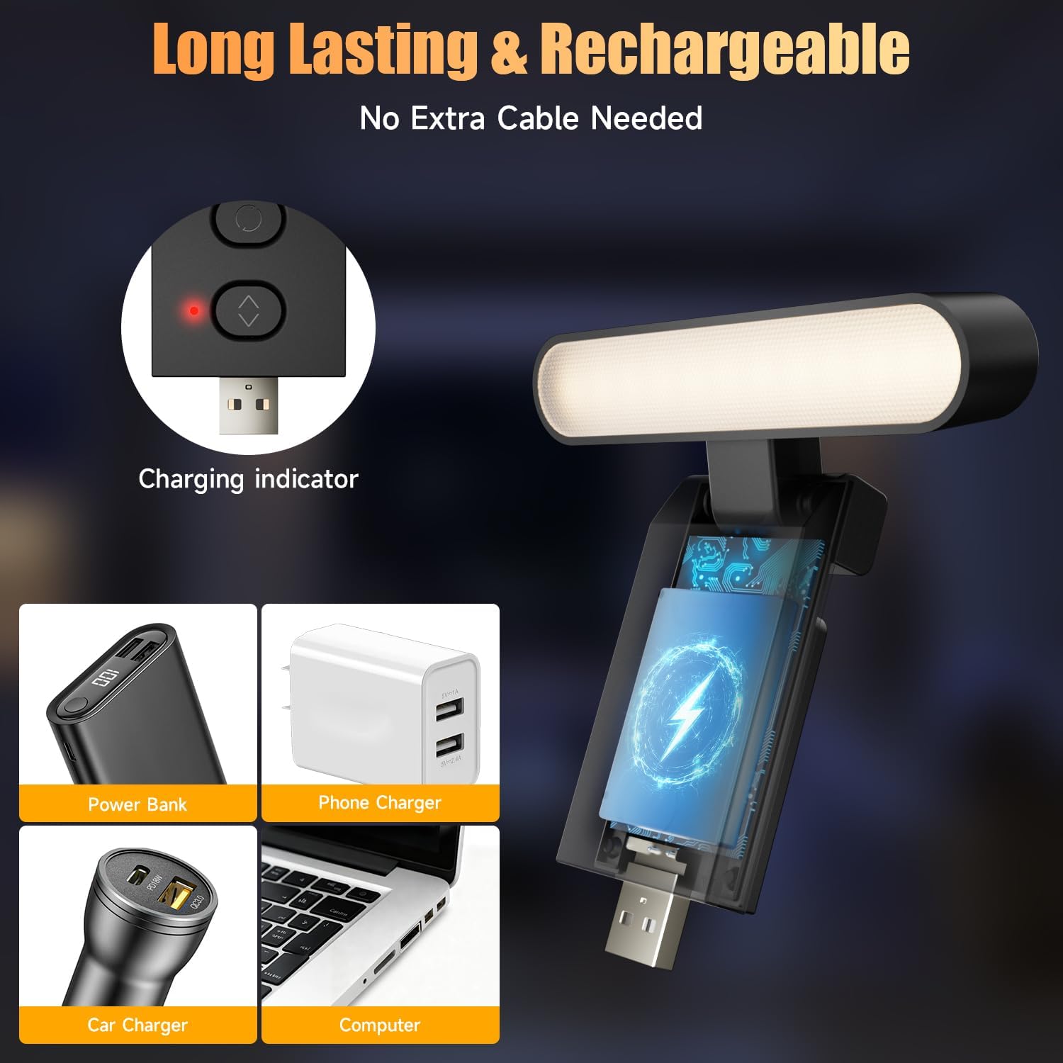 Detalle de Electight Lámpara de Lectura LED Clip: comodidad portátil con brillo ajustable