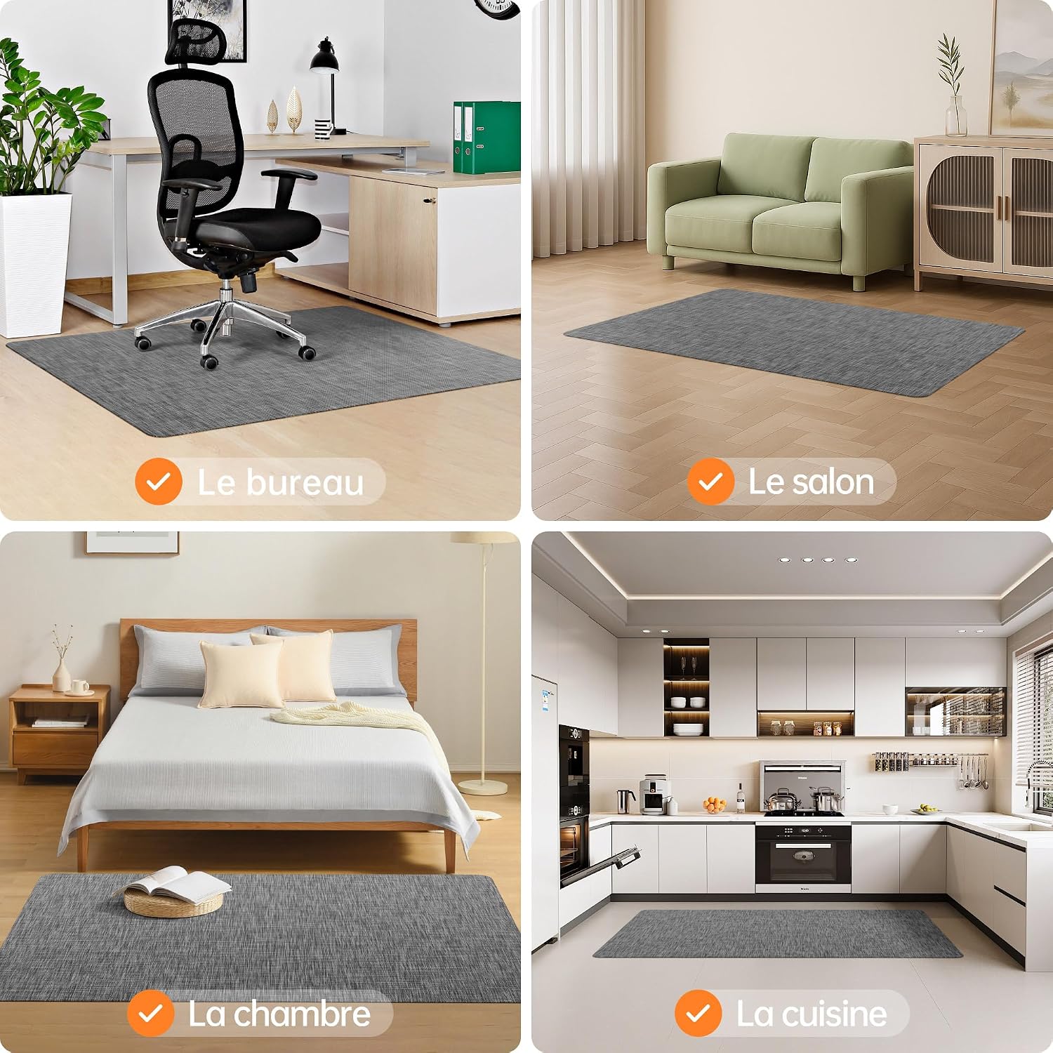 Detalle 2 de HOMEK Tapis chaise de bureau 115x150 cm