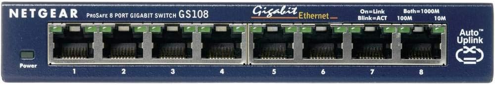 Detalle 2 de NETGEAR GS108GE – 8-Port Gigabit-Switch, lautlos, Plug-and-Play, mit ProSAFE Lifetime-Garantie