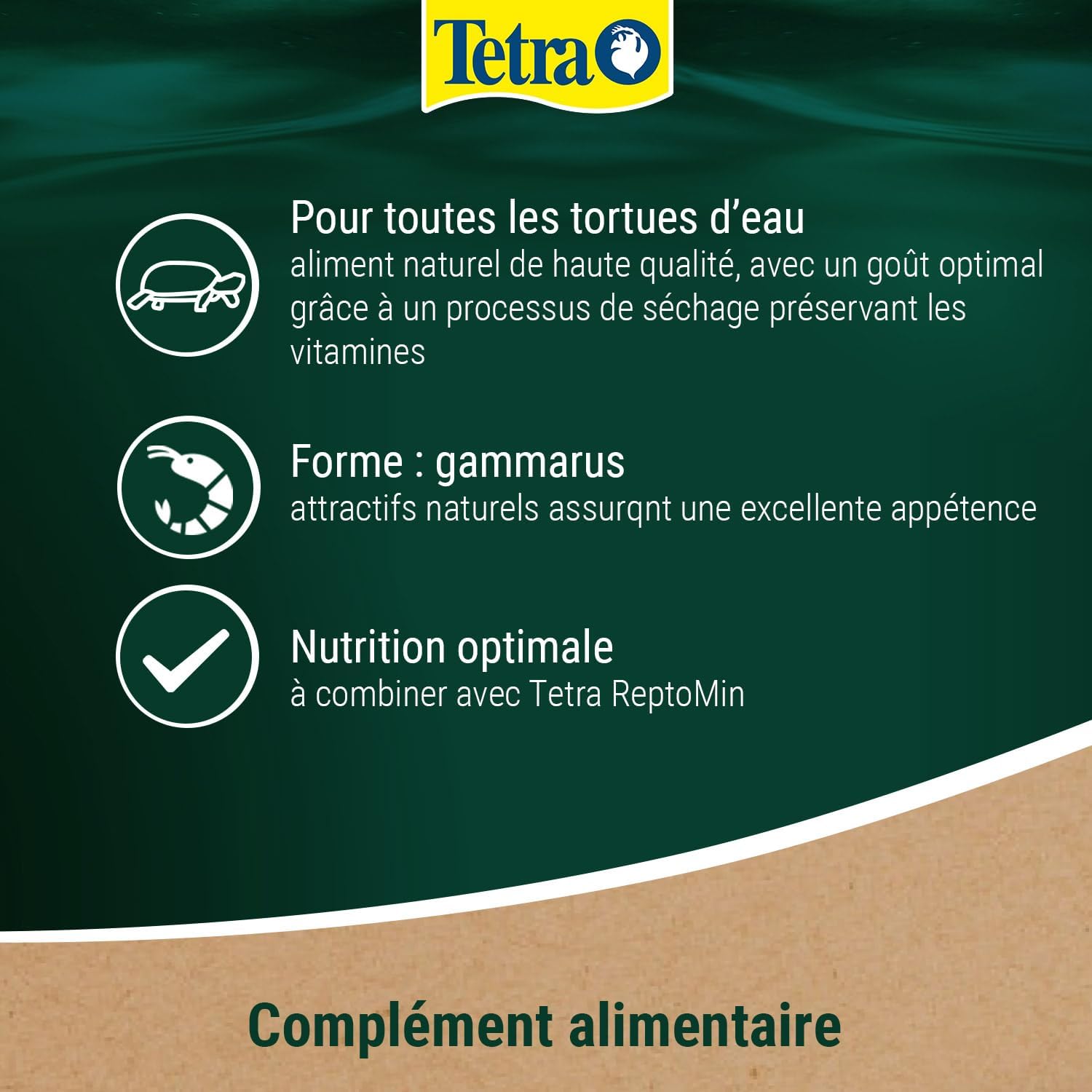 Detalle de TETRA Gammarus – Complément alimentaire naturel pour tortues d'eau (1 Litre) avec couvercle doseur
