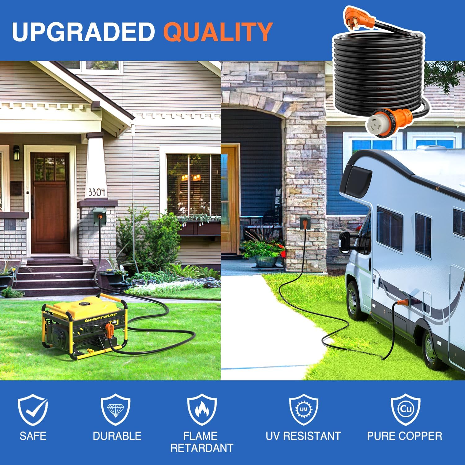 Detalle de Nilight 50FT 50 Amp RV Locking Extension Cord