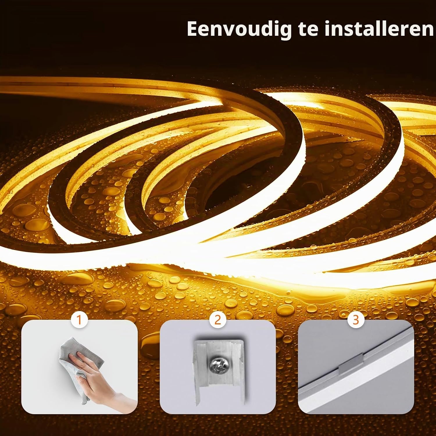 Detalle 2 de SUCIKORIO D756-2m-Zhong neon-ledstrip 2 m, 4000K, IP65, siliconen
