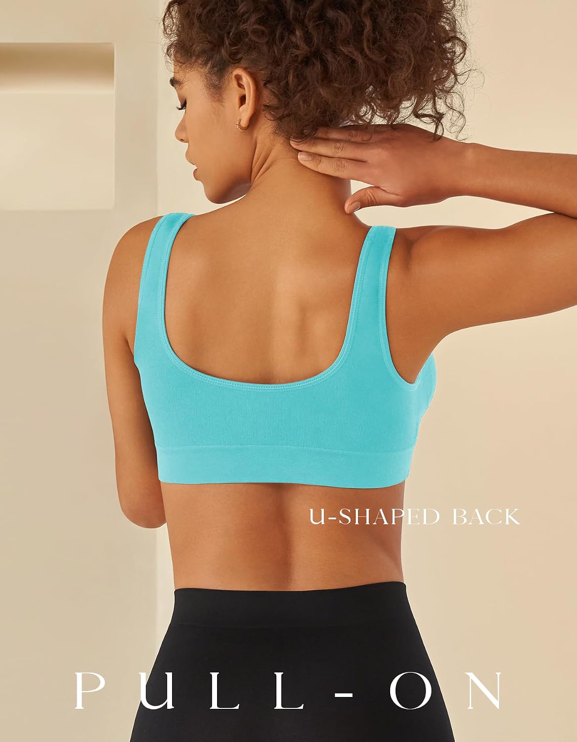 Detalle de SIMIYA Seamless Wireless Sports Bra with Removable Pads, Light Support