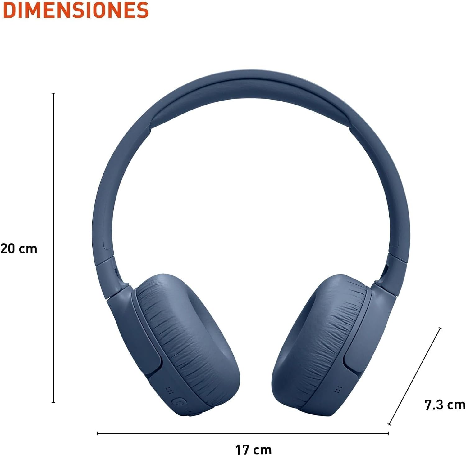 Detalle de JBL Tune 670NC JBLT670NCBLUAM Wireless On-Ear Headphones, Blue, ANC