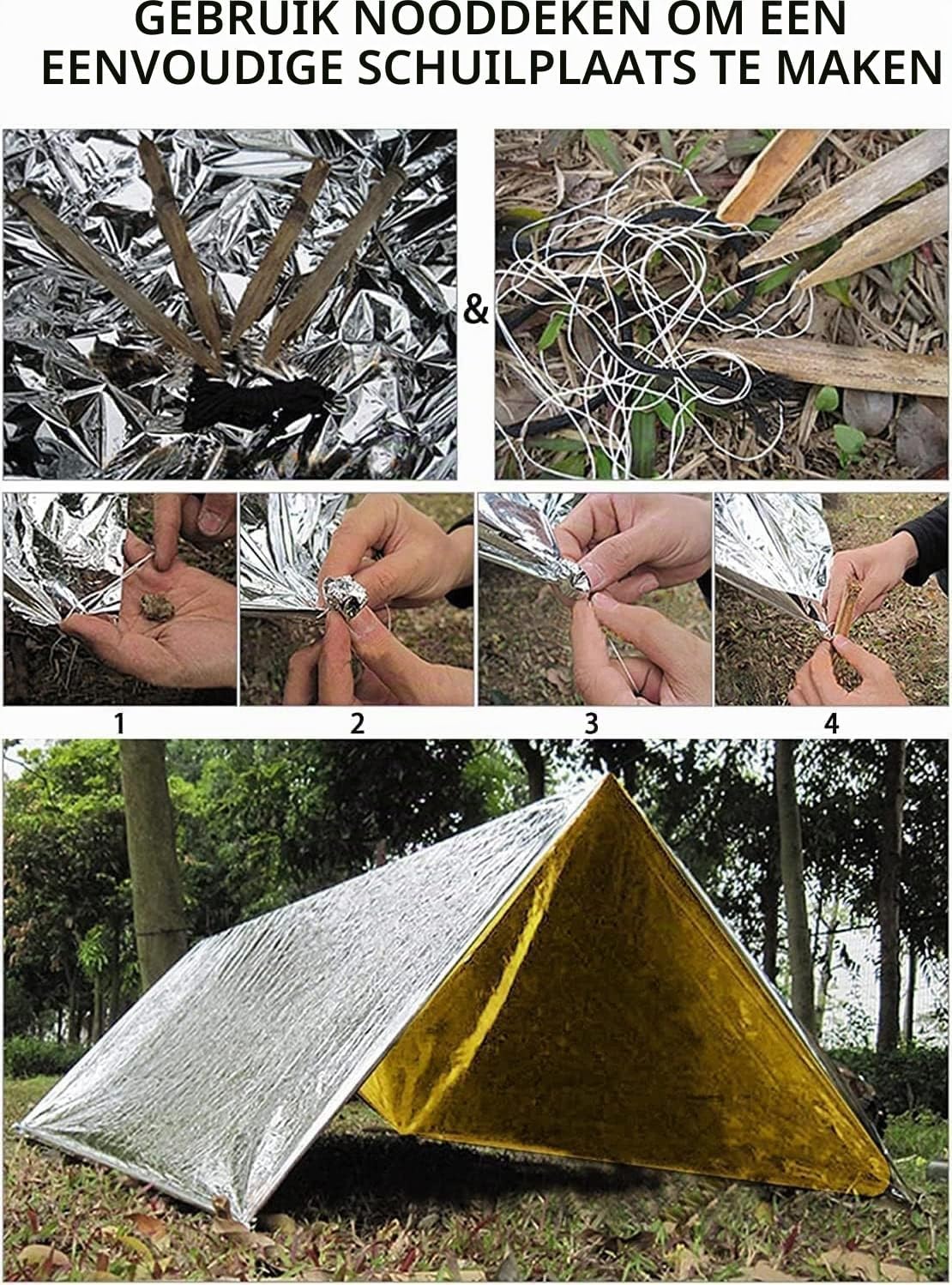 Thumbnail 6 de HONYAO JIN6-250407 reddingsdekens, 6 stuks, goud-zilver, 210 × 160 cm