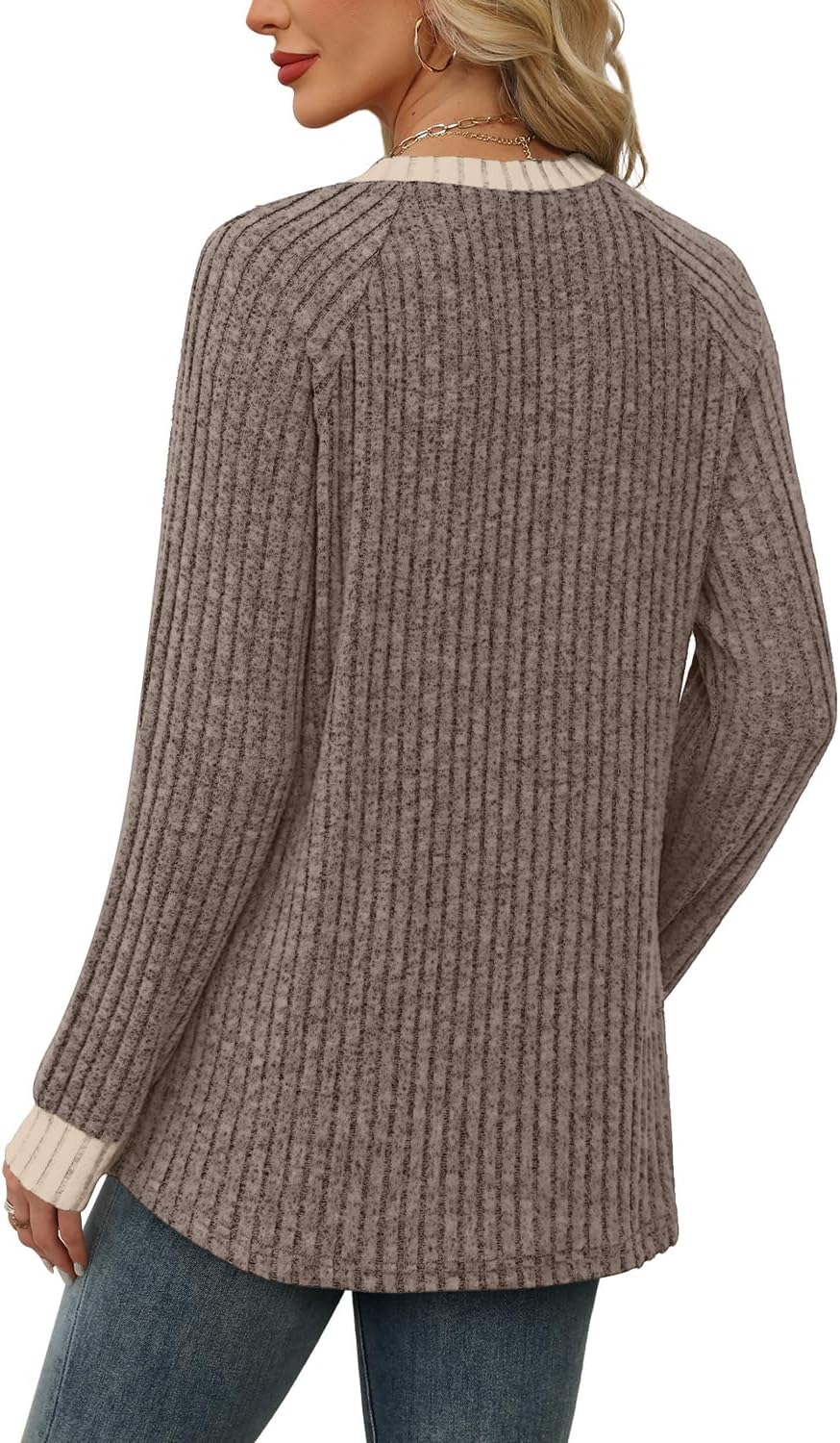 Thumbnail 4 de WIHOLL Women's Lightweight Colour-Block Crewneck Sweatshirt