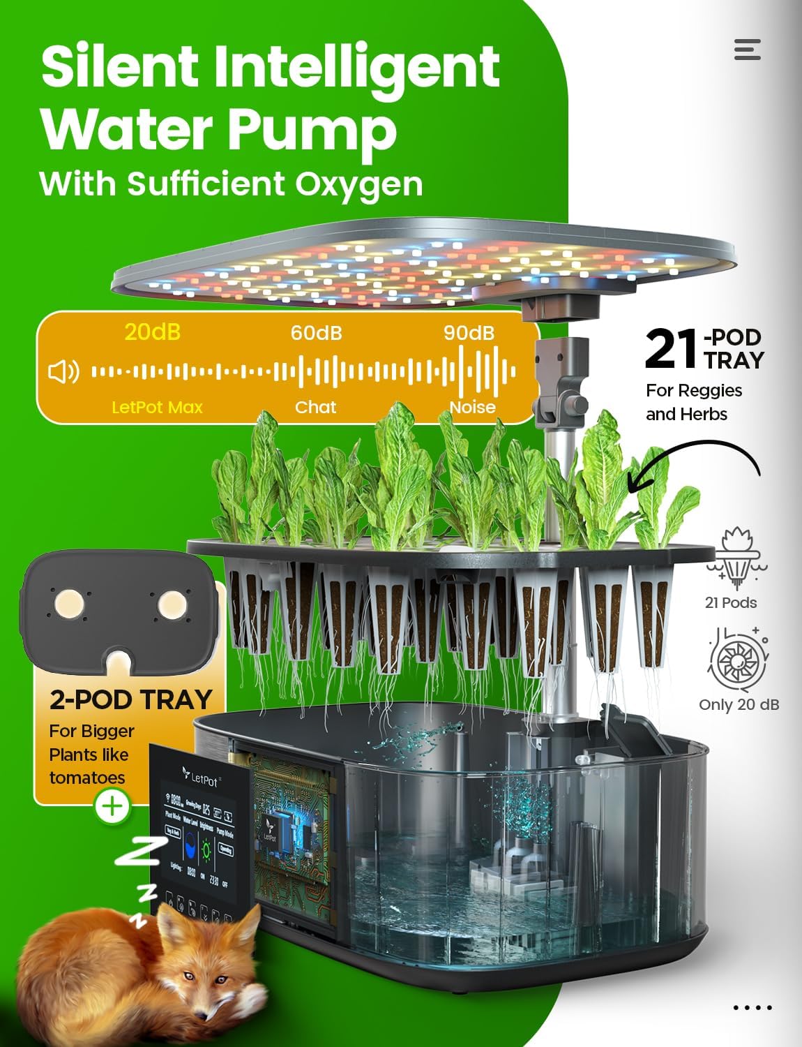 Thumbnail 6 de LetPot LPH-Max Hydroponics Growing System Kit, 21 Pods with APP & WiFi