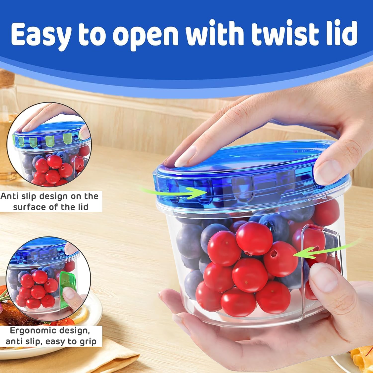 Detalle 2 de Deli food storage containers, 16 oz