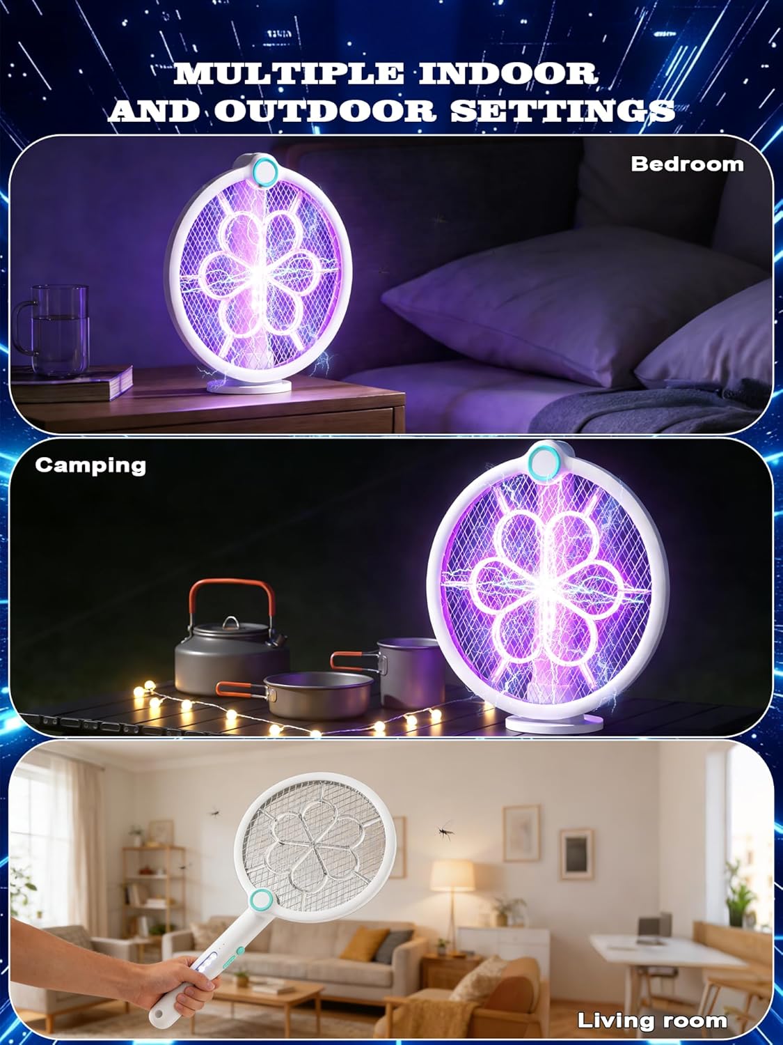 Thumbnail 6 de LioTresk Electric Fly Zapper: 4000V Foldable USB-C Mosquito Killer
