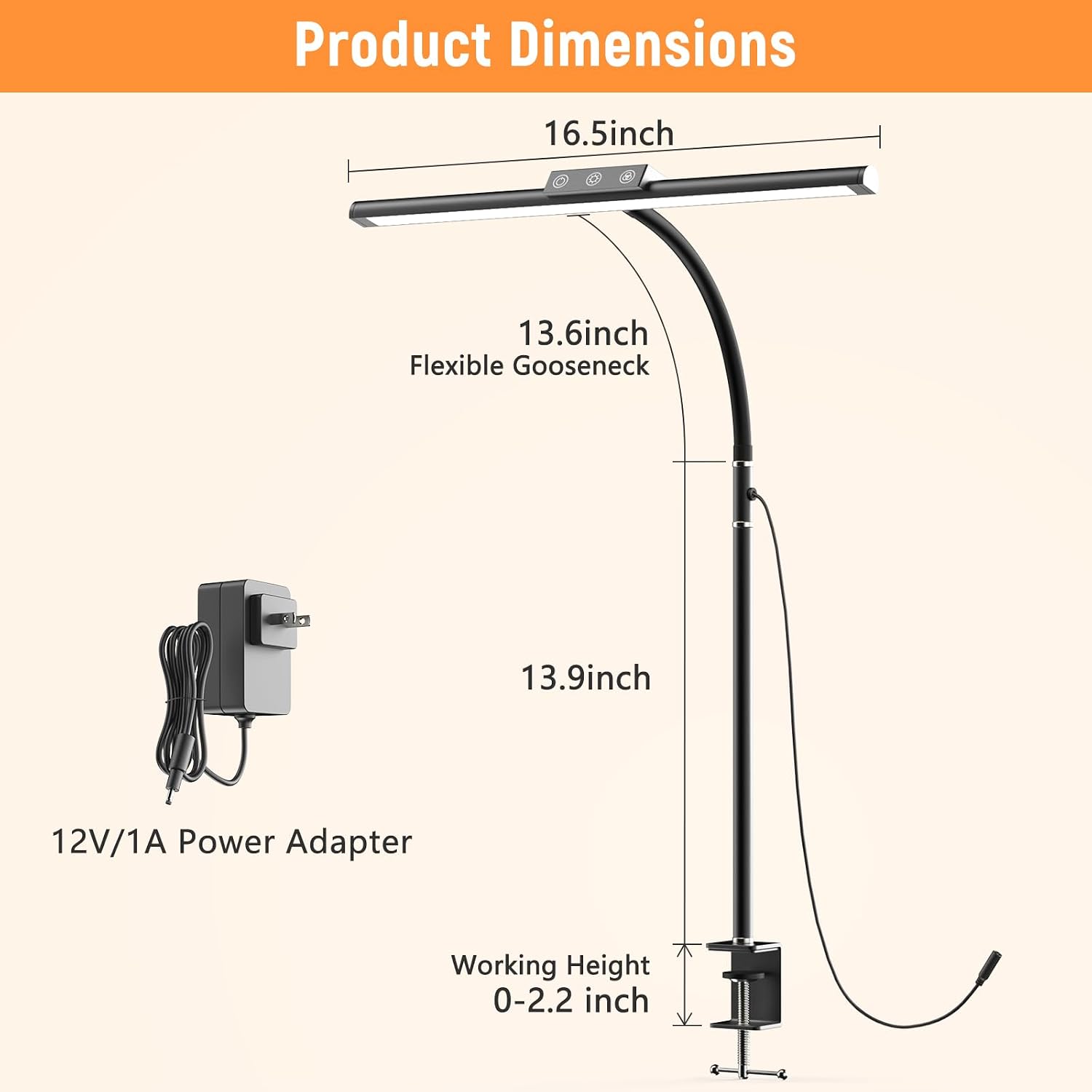 Thumbnail 6 de ZenBeam ASP1 LED Desk Lamp with Clamp, 5 Color Temperatures and Dimming