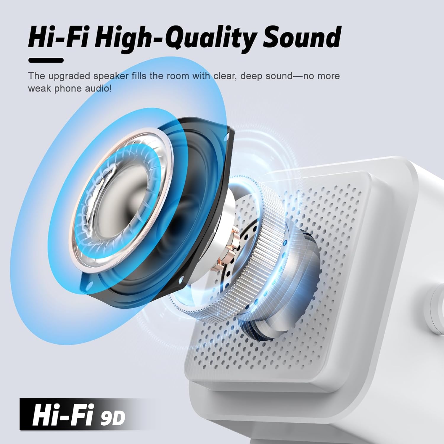 Thumbnail 4 de Wireless Induction Audio Bluetooth Speaker: 4-in-1 Design (Square - White)