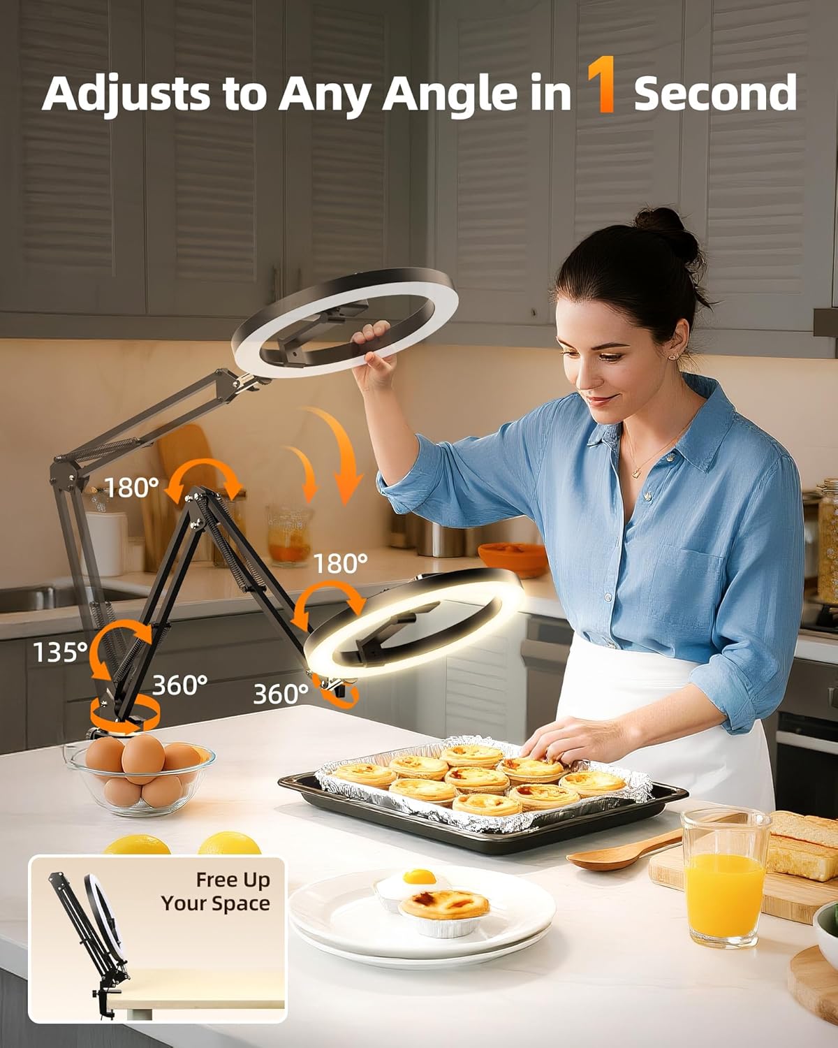 Detalle 2 de Overhead Phone Mount 10" LED Ring Light