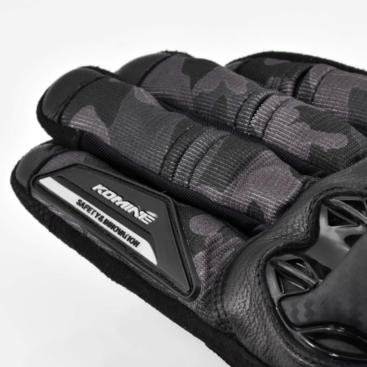 Detalle 2 de コミネ GK-234 1232 バイク用グローブ ブラック S レザー×メッシュ・カーボンプロテクター