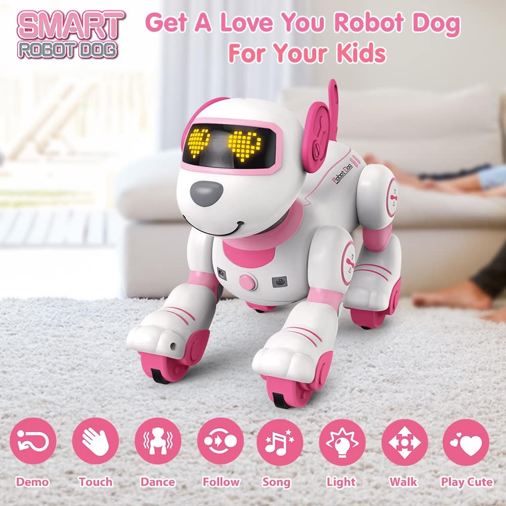 Detalle 2 de VATOS Roboterhund für Kinder mit Fernsteuerung, Touch & Follow und 17 Funktionen