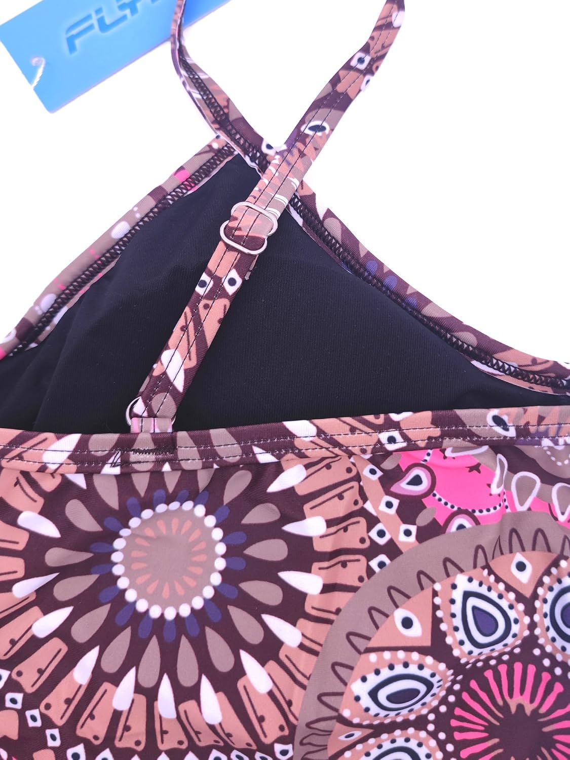 Thumbnail 5 de FLYILY Maillot de Bain 2 Pièces Femme Tankini avec Volants et Short de Garçon — Imprimé, Grande Taille