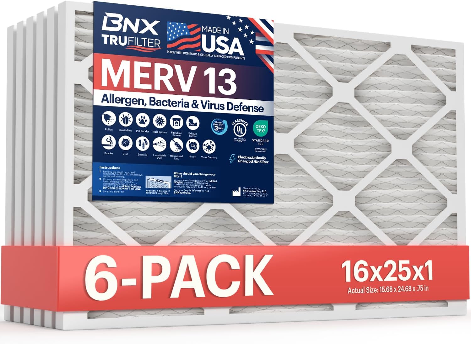 Detalle de BNX TruFilter 6-Pack Air Filter ๐