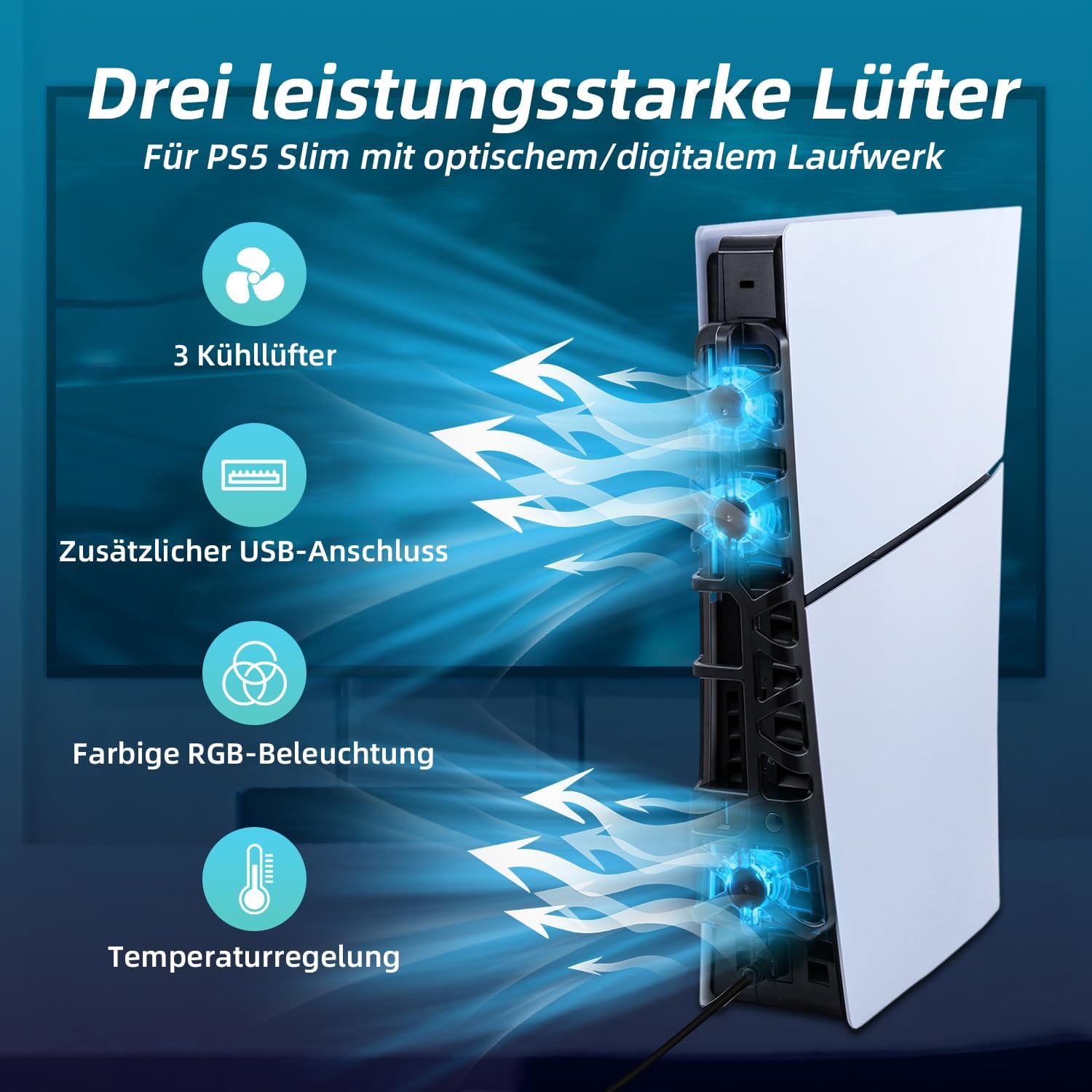 Thumbnail 1 de Tolesum Lüfter PS5 Slim, USB 3.0