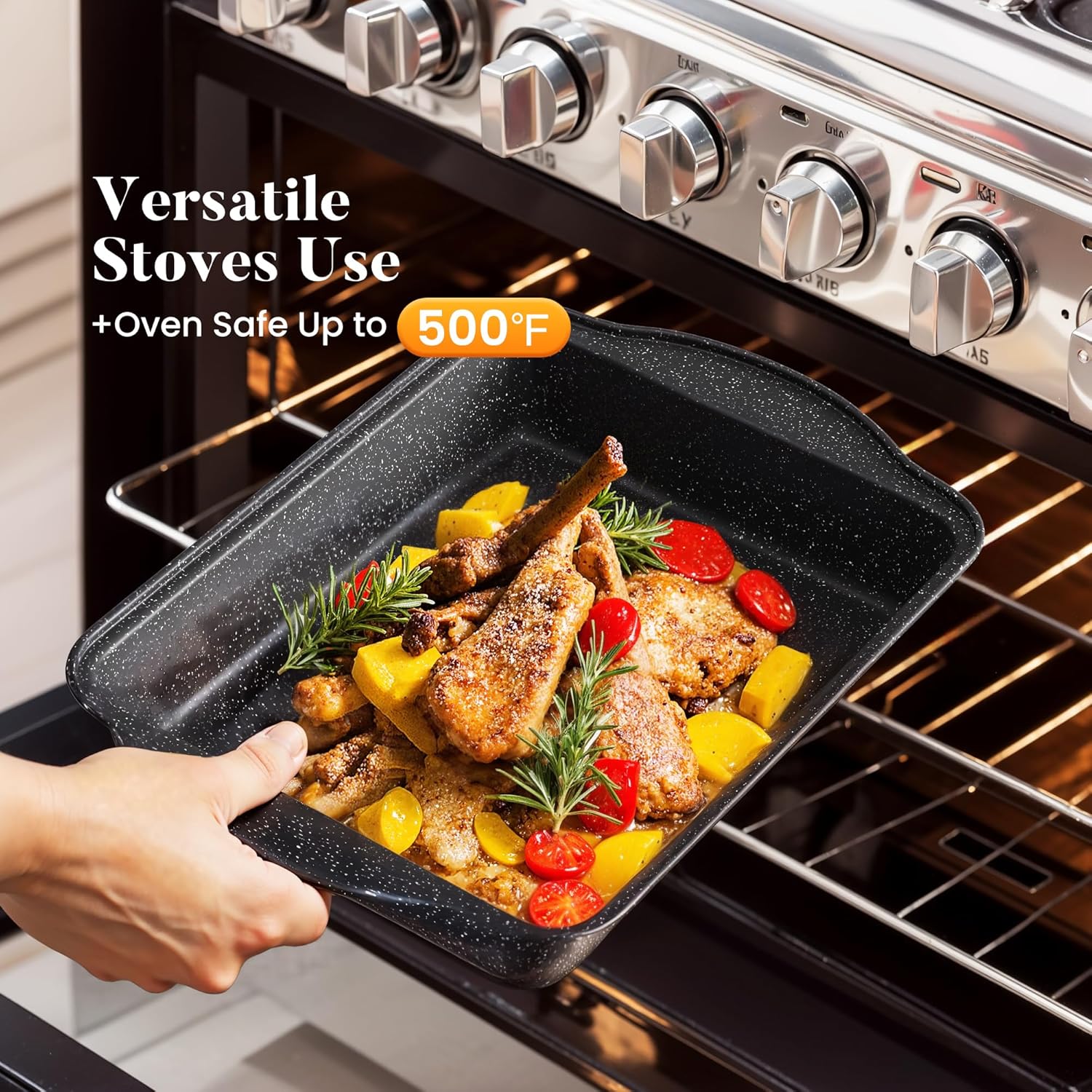 Thumbnail 2 de Kitchen Academy 30-Piece Black Granite Cookware Set