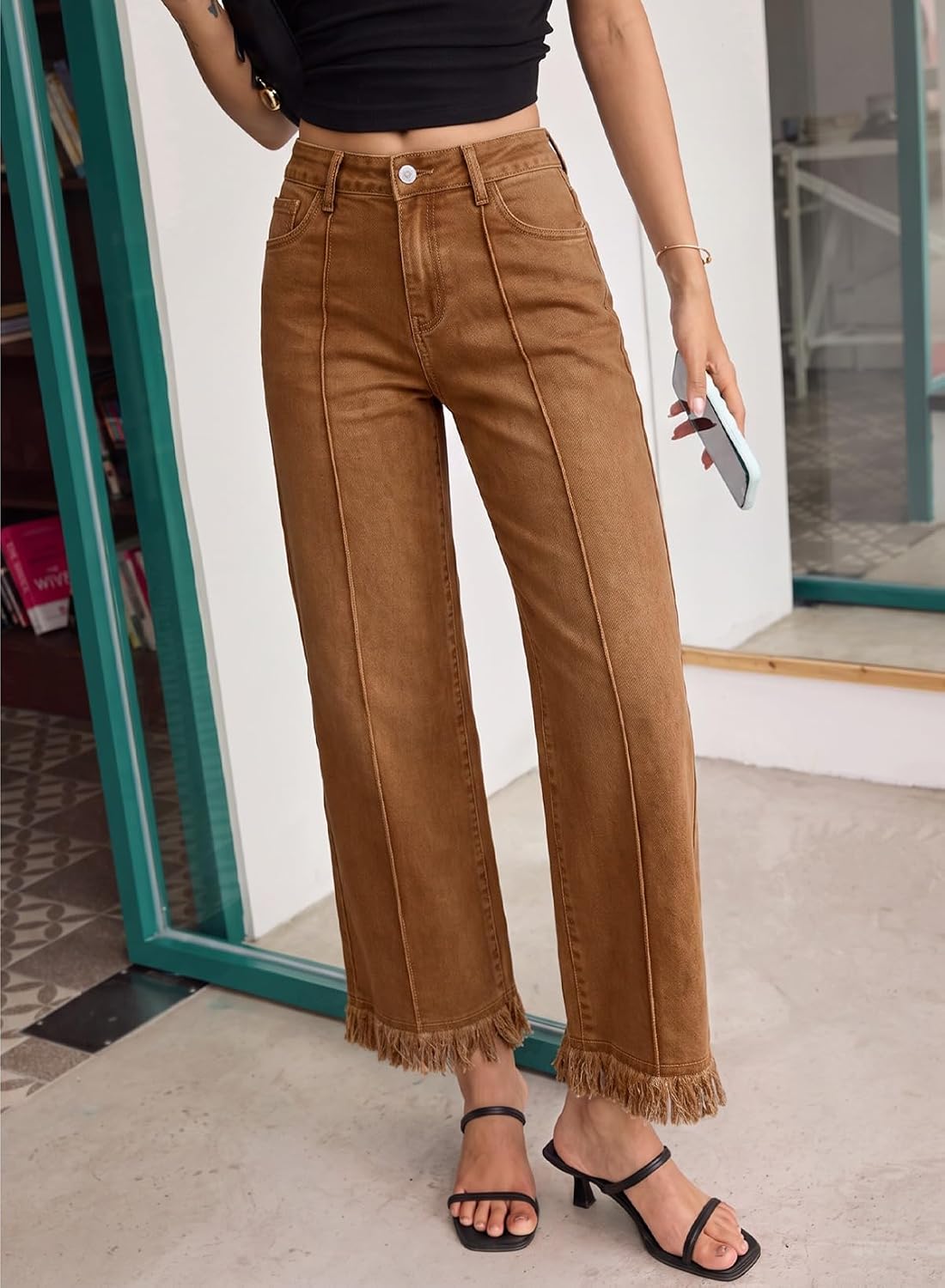 Detalle de Sidefeel Wide-Leg Jeans, Mid-Rise