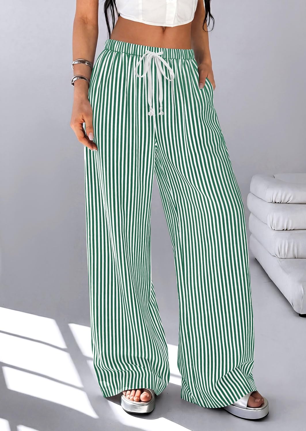 Detalle de PRETTYGARDEN Women's Palazzo Pants