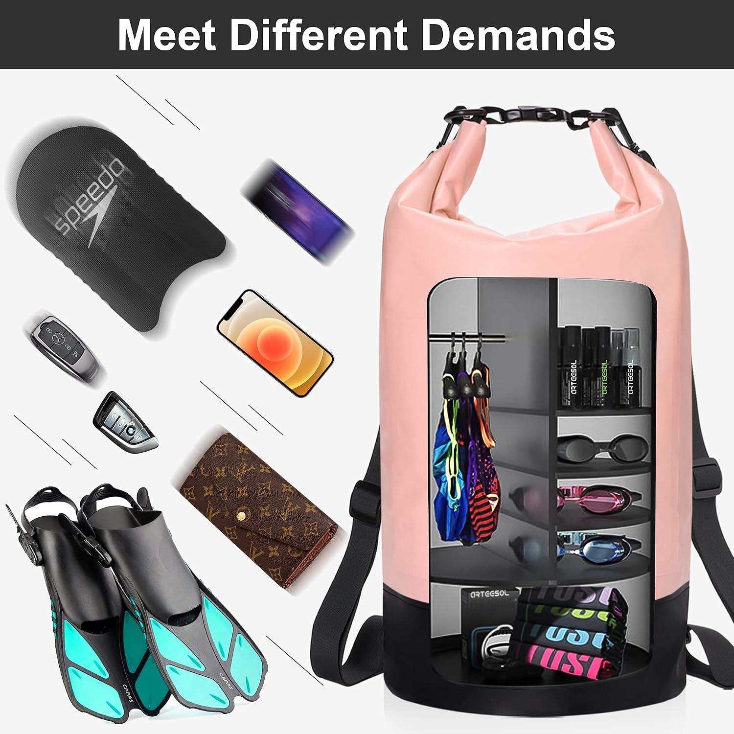 Detalle 2 de Waterproof Dry Bag 5L/10L/20L/30L – Practical dry sack for beach, kayaking and outdoor adventures