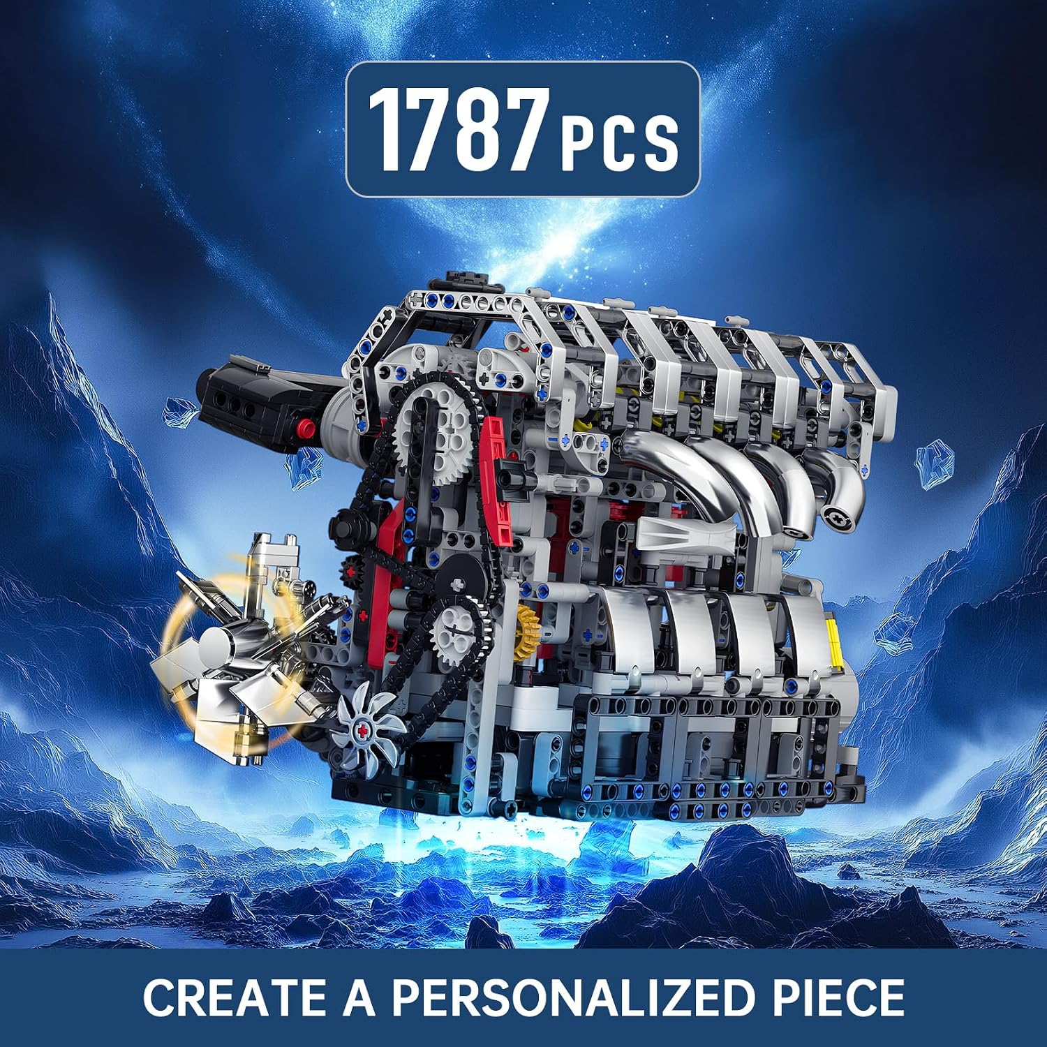 Thumbnail 1 de Mould King 10087 Technik Motor Bausatz Bausteine 1787 Teile