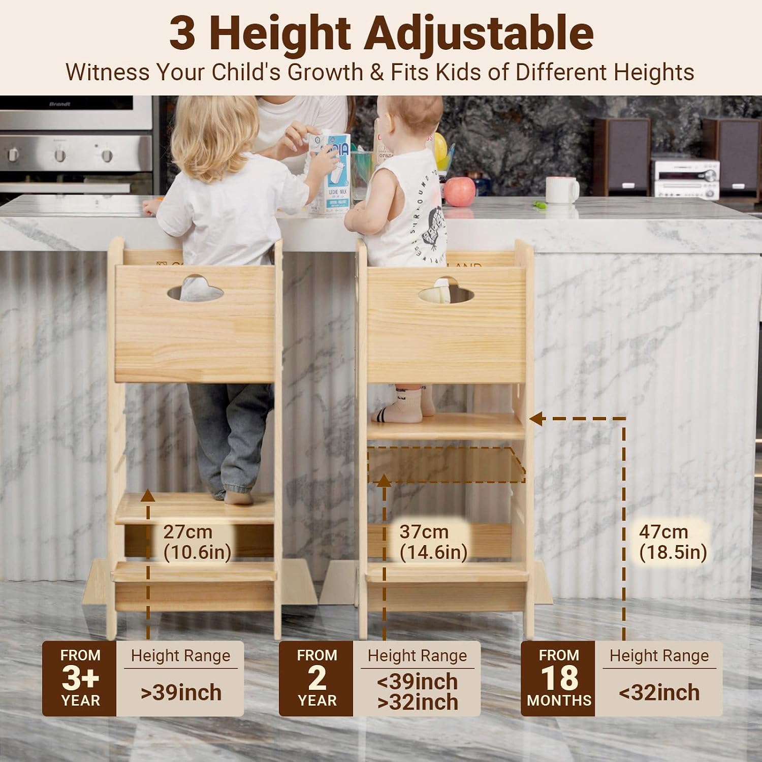 Thumbnail 3 de COSYLAND Toddler Standing Tower 3-Level 🚼