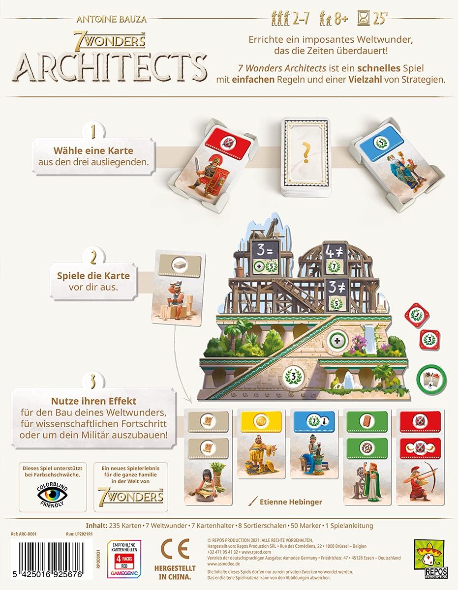 Detalle de Asmodee 7 Wonders Architects Strategiespiel für 2–7 Spieler 🎲