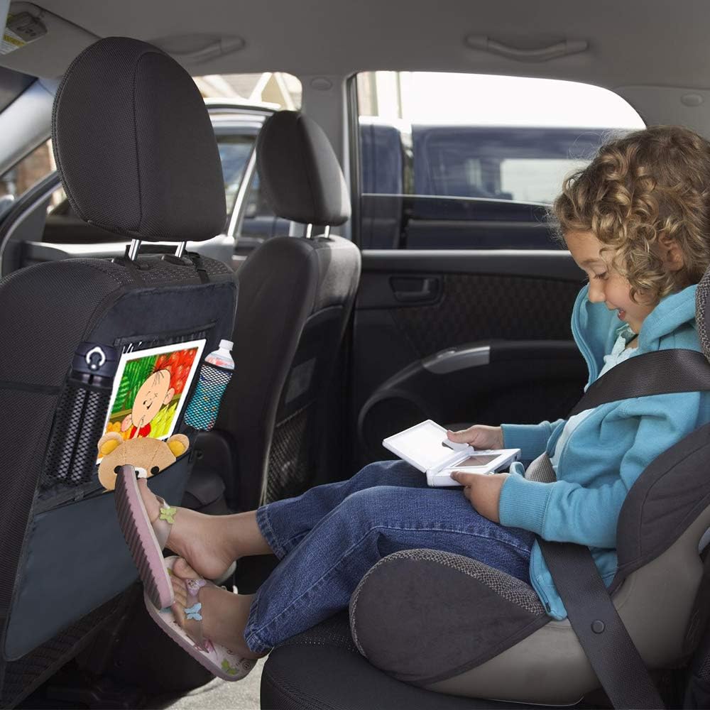Thumbnail 4 de URAQT Protezione sedile auto bambini con organizer impermeabile (2 pezzi) + supporto iPad