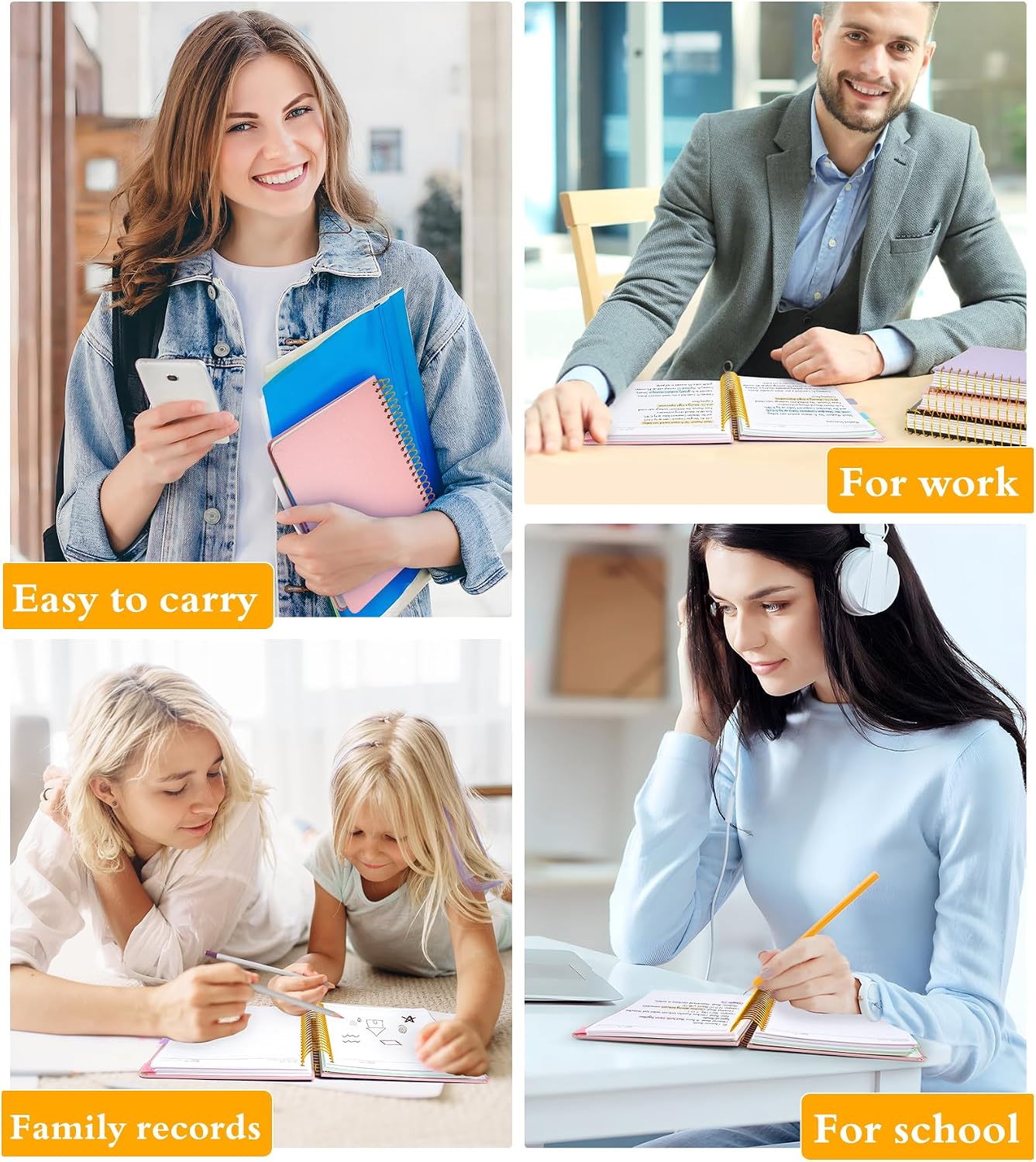Thumbnail 6 de JASLEKO 5-Subject College-Ruled Notebook, 240 Pages, Removable Pocket Dividers