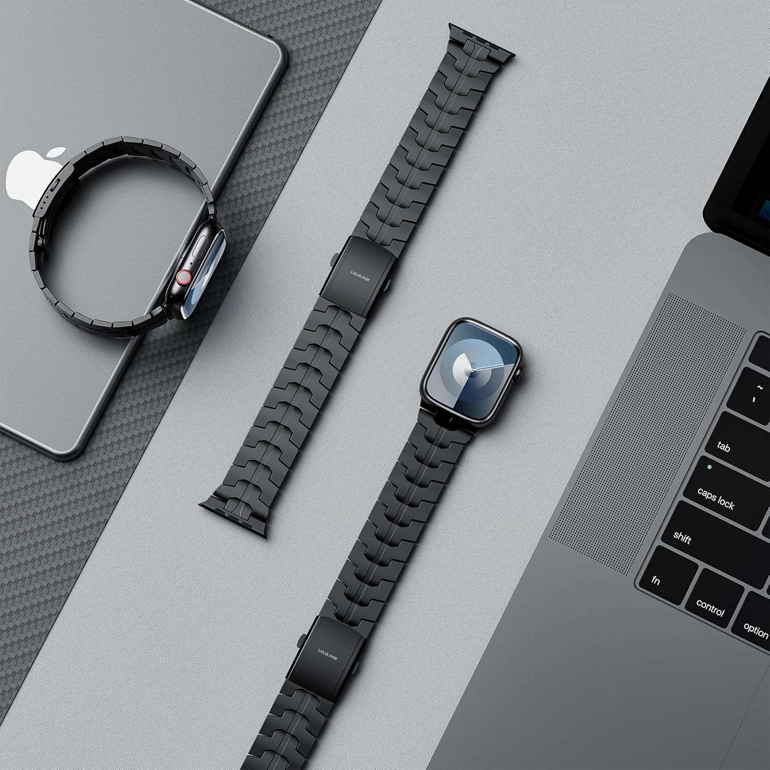 Thumbnail 4 de LULULOOK Titanium Strap for Apple Watch Ultra Series — 49mm/46mm/45mm, Replacement Band with Folding Clasp