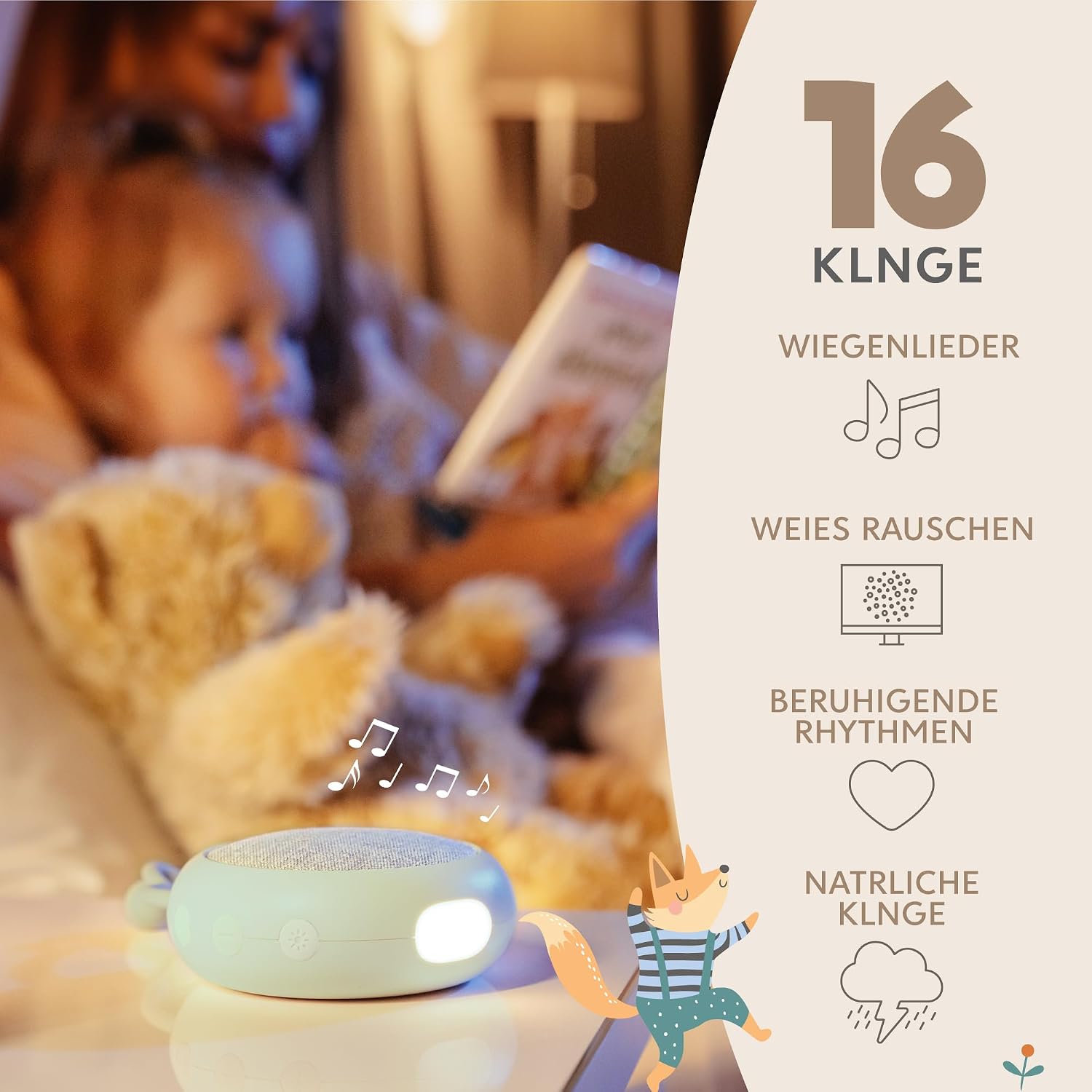 Detalle 2 de Sweety Fox Weiße Geräusche für Neugeborene 15 Töne