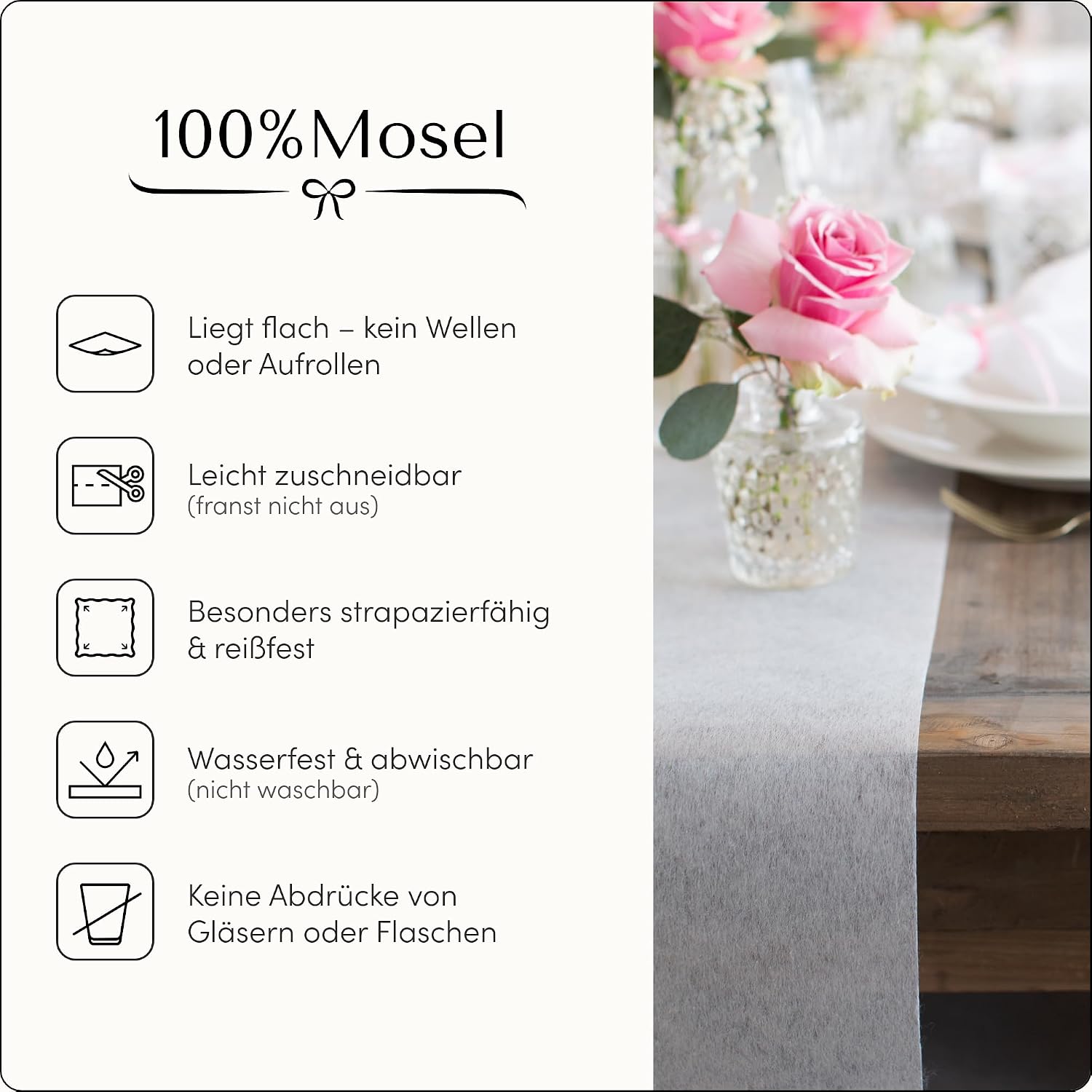 Thumbnail 5 de 100%Mosel Vlies TischlĂ€ufer 30 cm x 25 m đ
