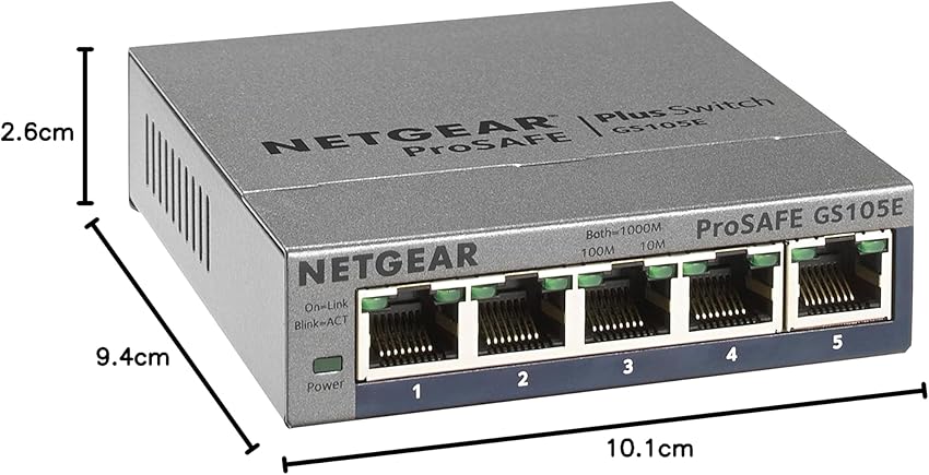 Detalle de NETGEAR GS105E Switch Gigabit 5 Puertos Gestionable 🌐