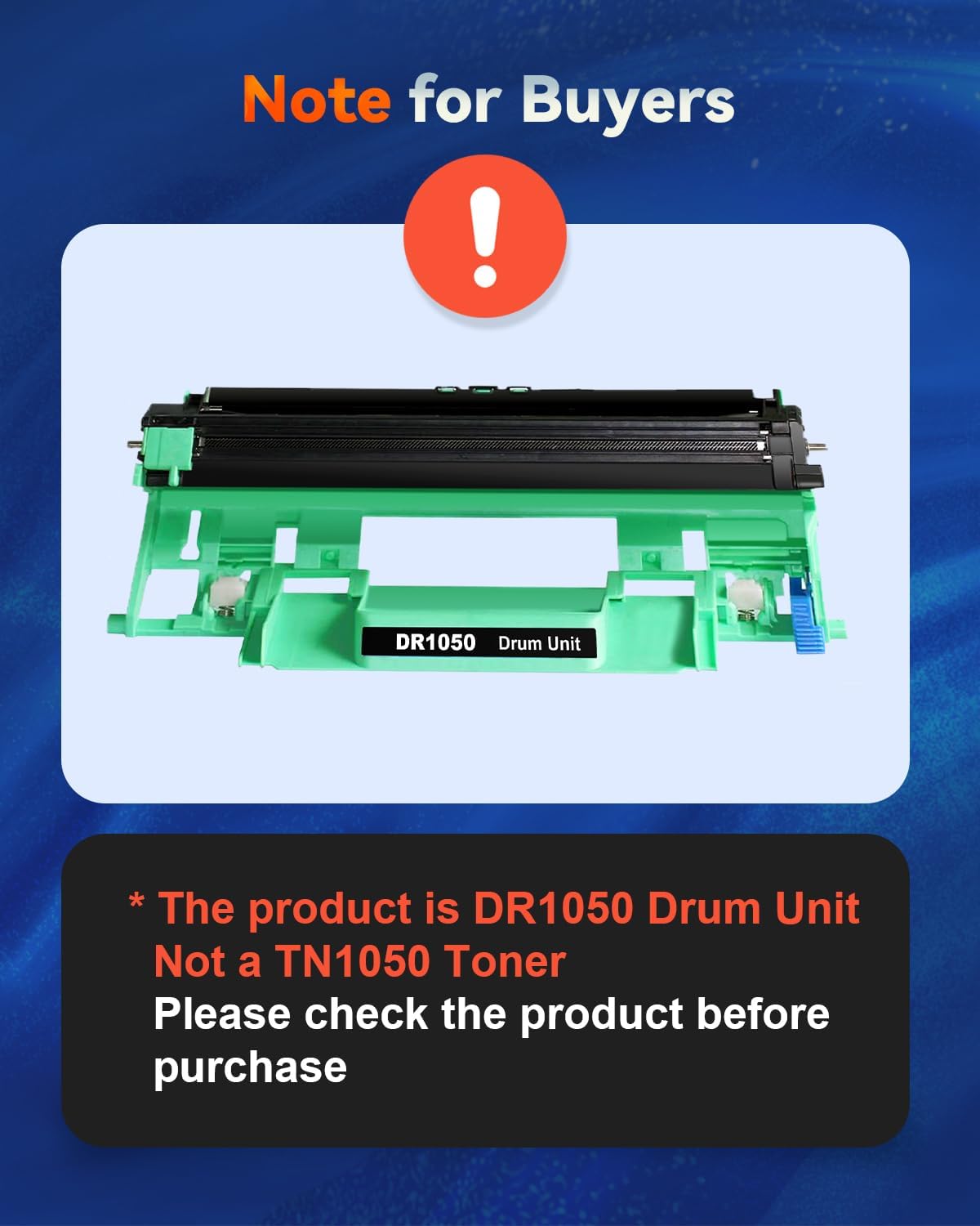 Thumbnail 1 de Skydo DR1050 tamburo compatibile DR-1050 nero per Brother (TN-1050) per HL e DCP/MFC selezionati