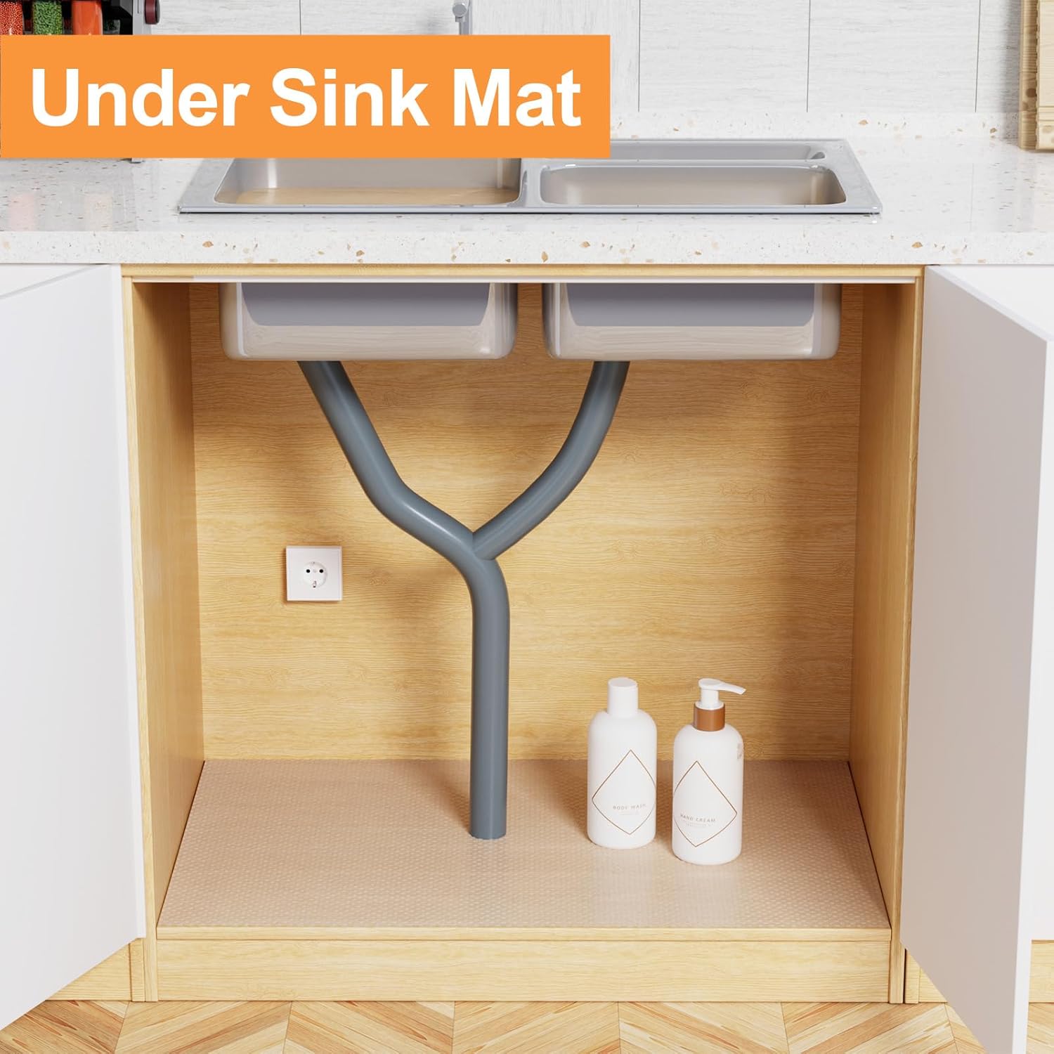 Thumbnail 2 de FLPMIX 24-inch Clear Waterproof Shelf Liner (EVA) — Non-Adhesive Drawer & Under-Sink Mat