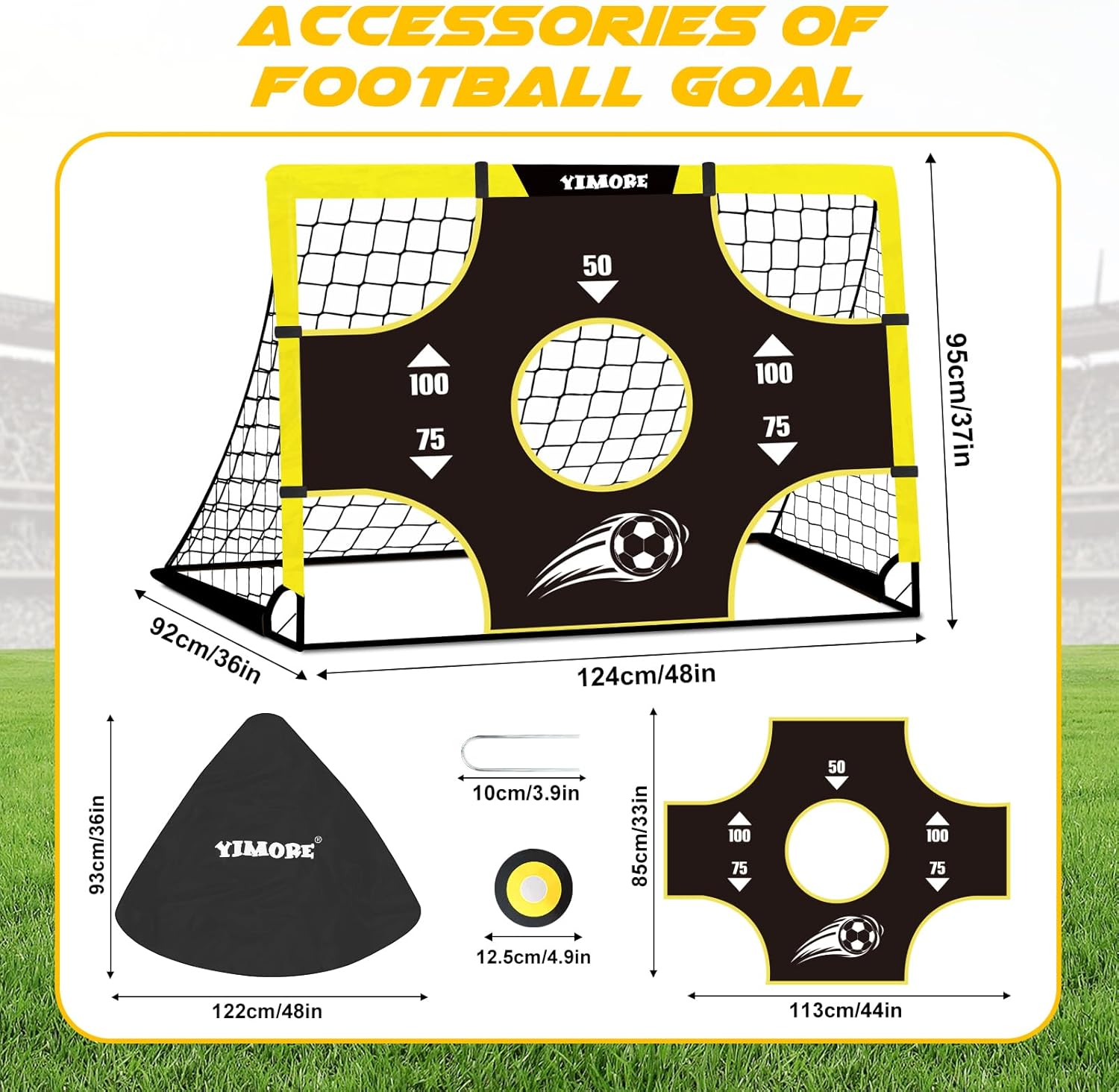 Thumbnail 5 de Yimore Porta Calcio Bambini 3 in 1 120×90×90 cm ⚽