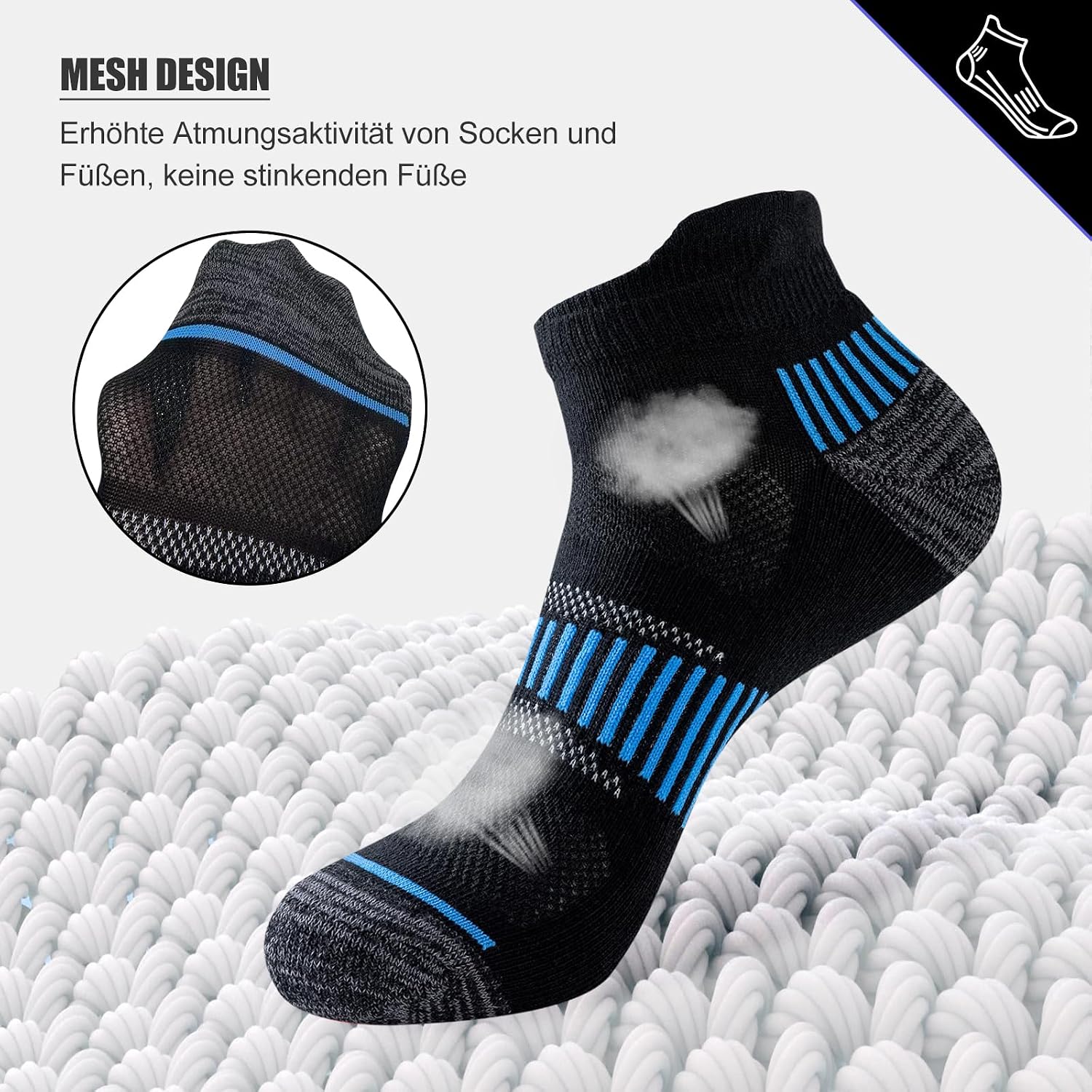 Detalle 1 de Niorasen Sneaker Socken Herren 6 Paar