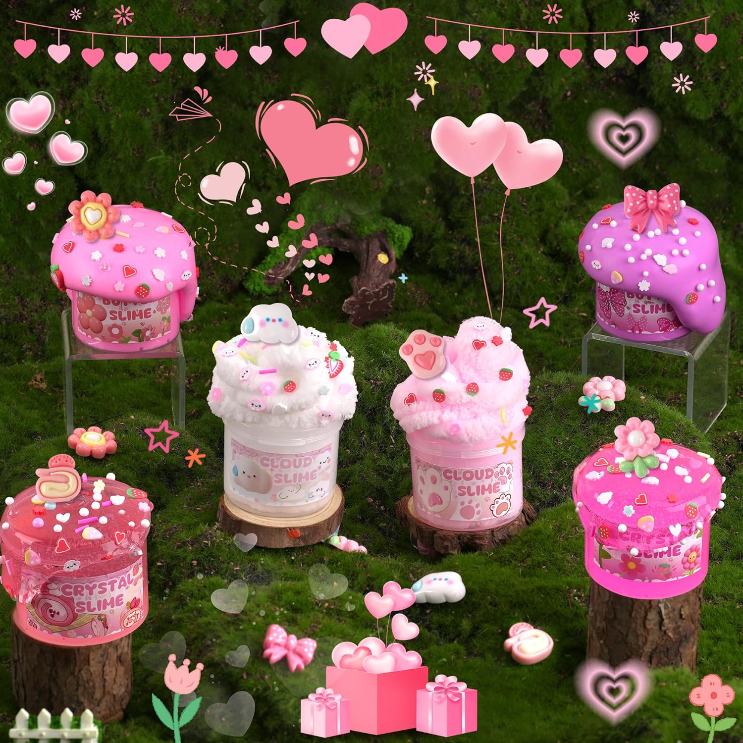Thumbnail 6 de Pack of 6 Pink Slimes for Kids
