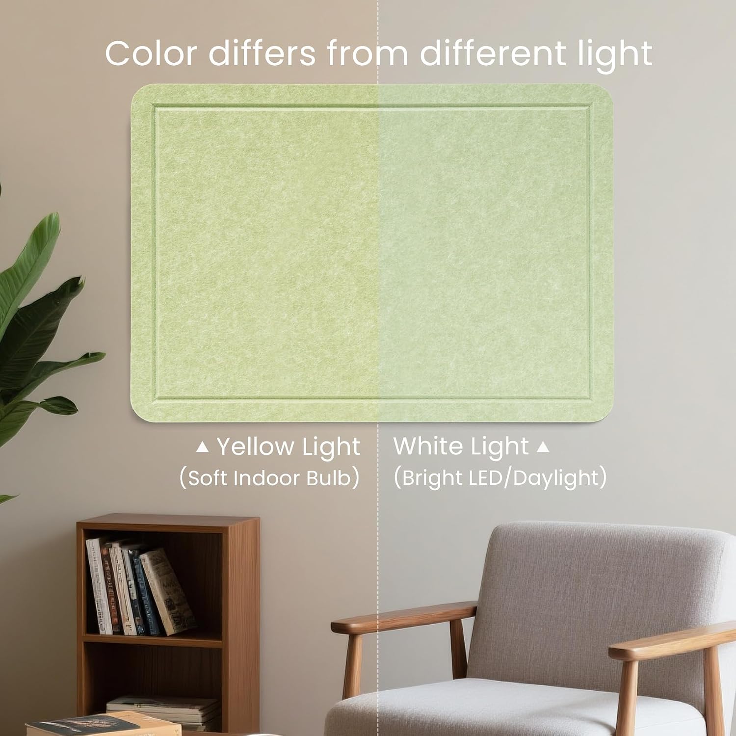 Detalle 2 de lightomorrow AA-90120-119 Felt Bulletin Board, 48 x 36 Inches, Avocado Green