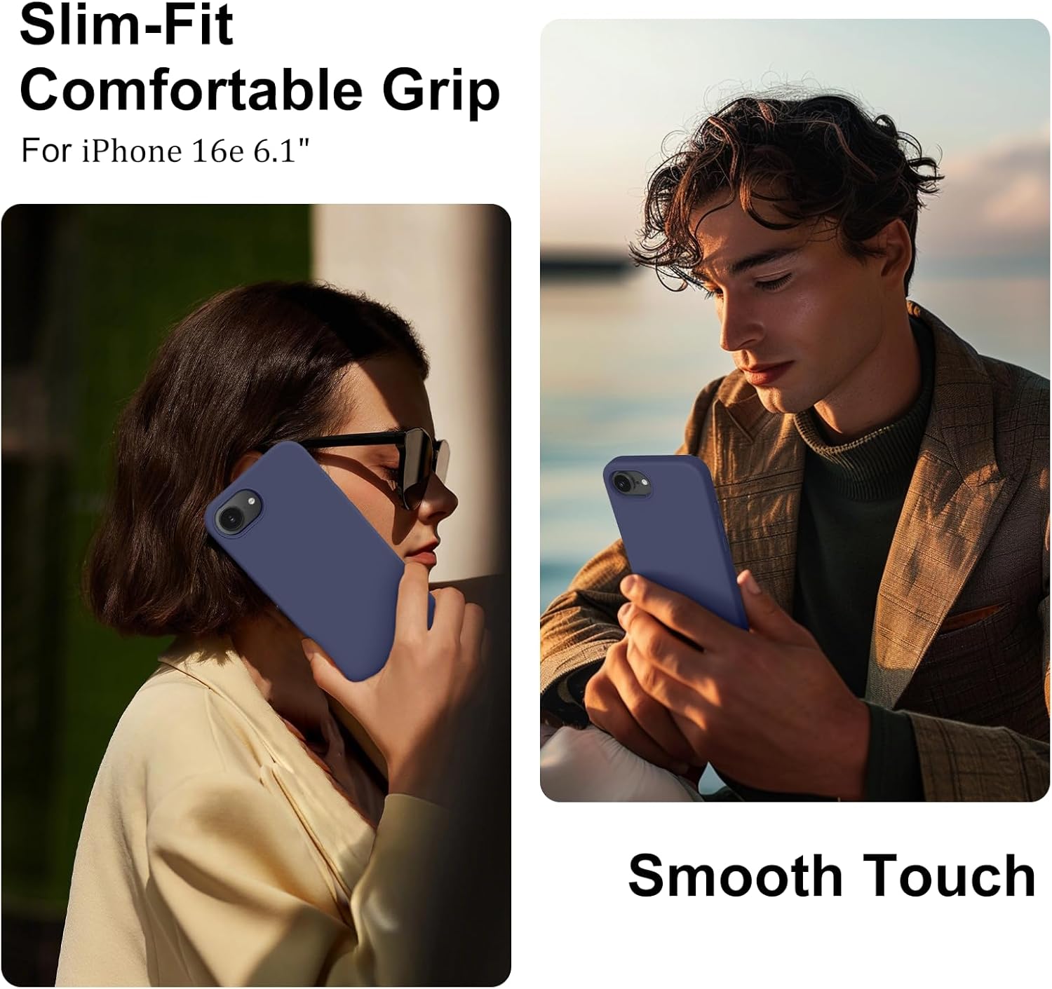 Thumbnail 6 de OIIAEE Liquid Silicone Case for iPhone 16e (2025) 6.1" – Midnight Blue