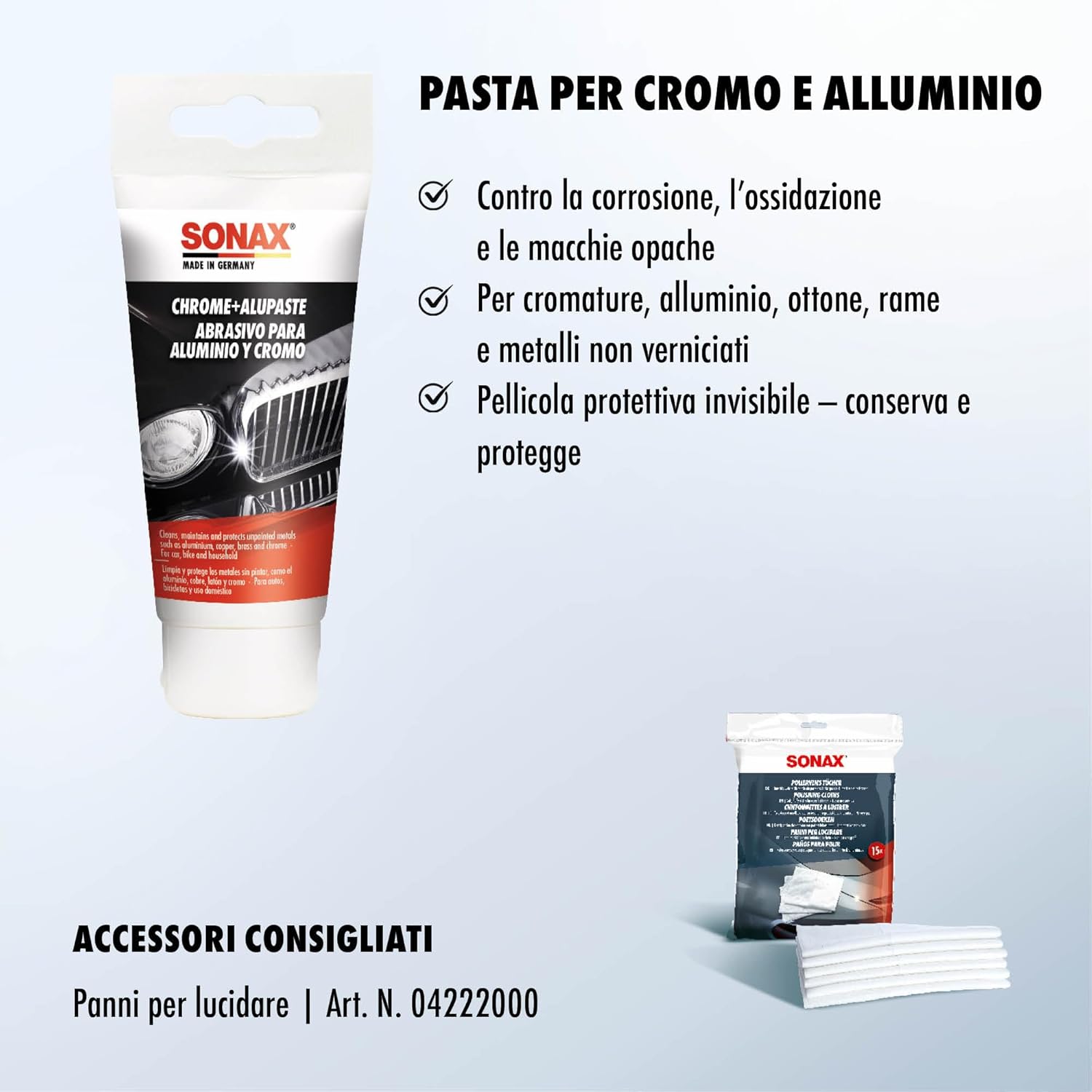 Detalle 2 de SONAX Pasta per cromo+alluminio 75 ml