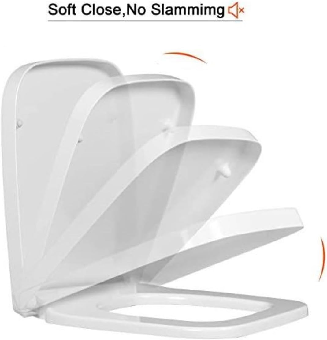 Thumbnail 1 de Rectangular Square Soft Close Toilet Seat 42 cm 🚽
