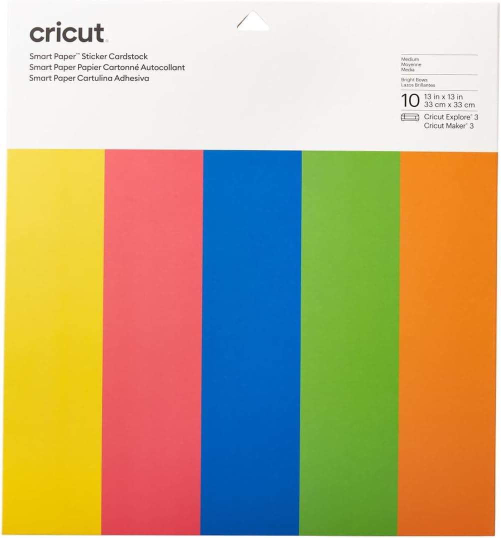 Detalle de Cricut Smart Paper Sticker Cardstock (Pastels) – 10 sheets, 33cm x 33cm