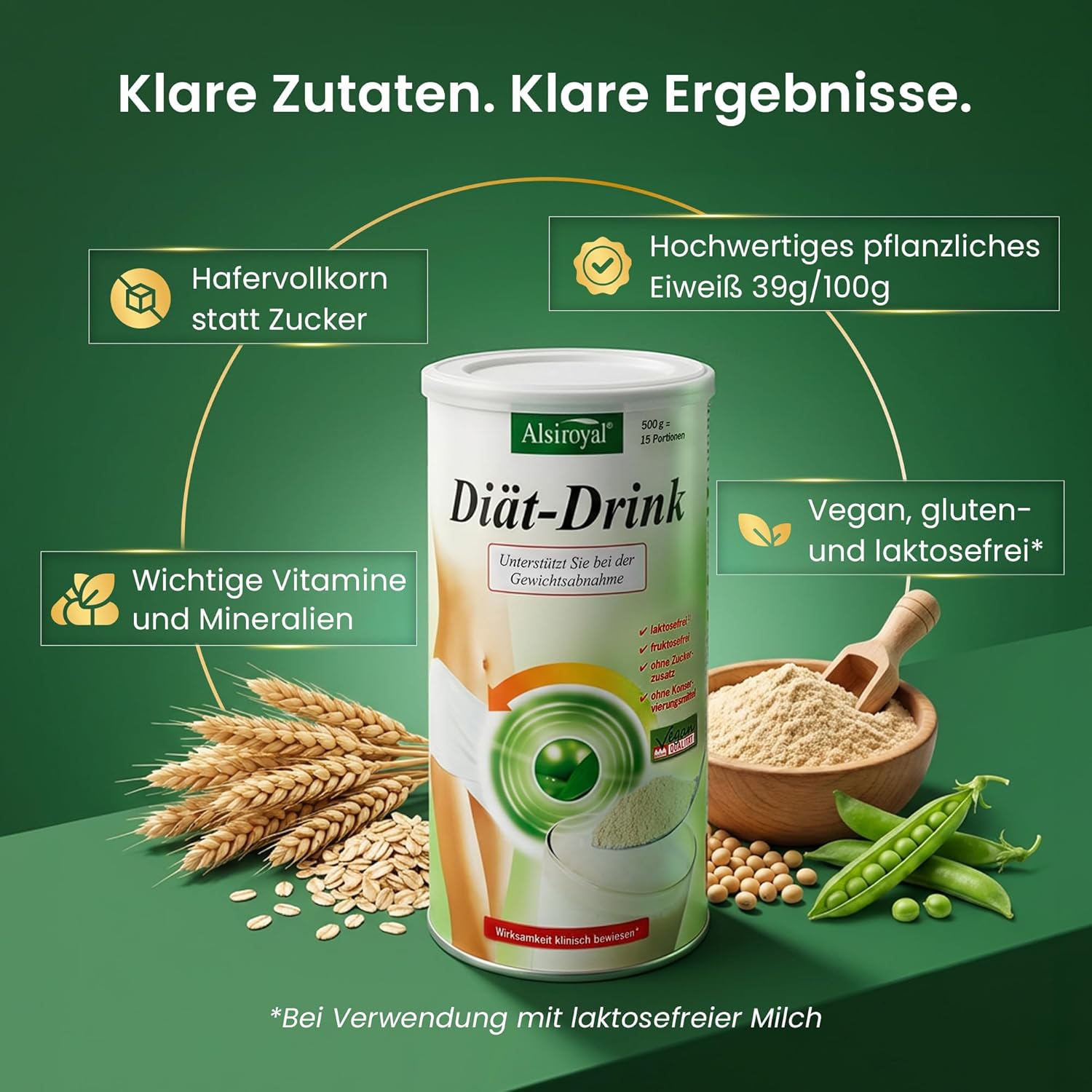 Detalle de Alsiroyal Diät-Drink Vegan 500 g