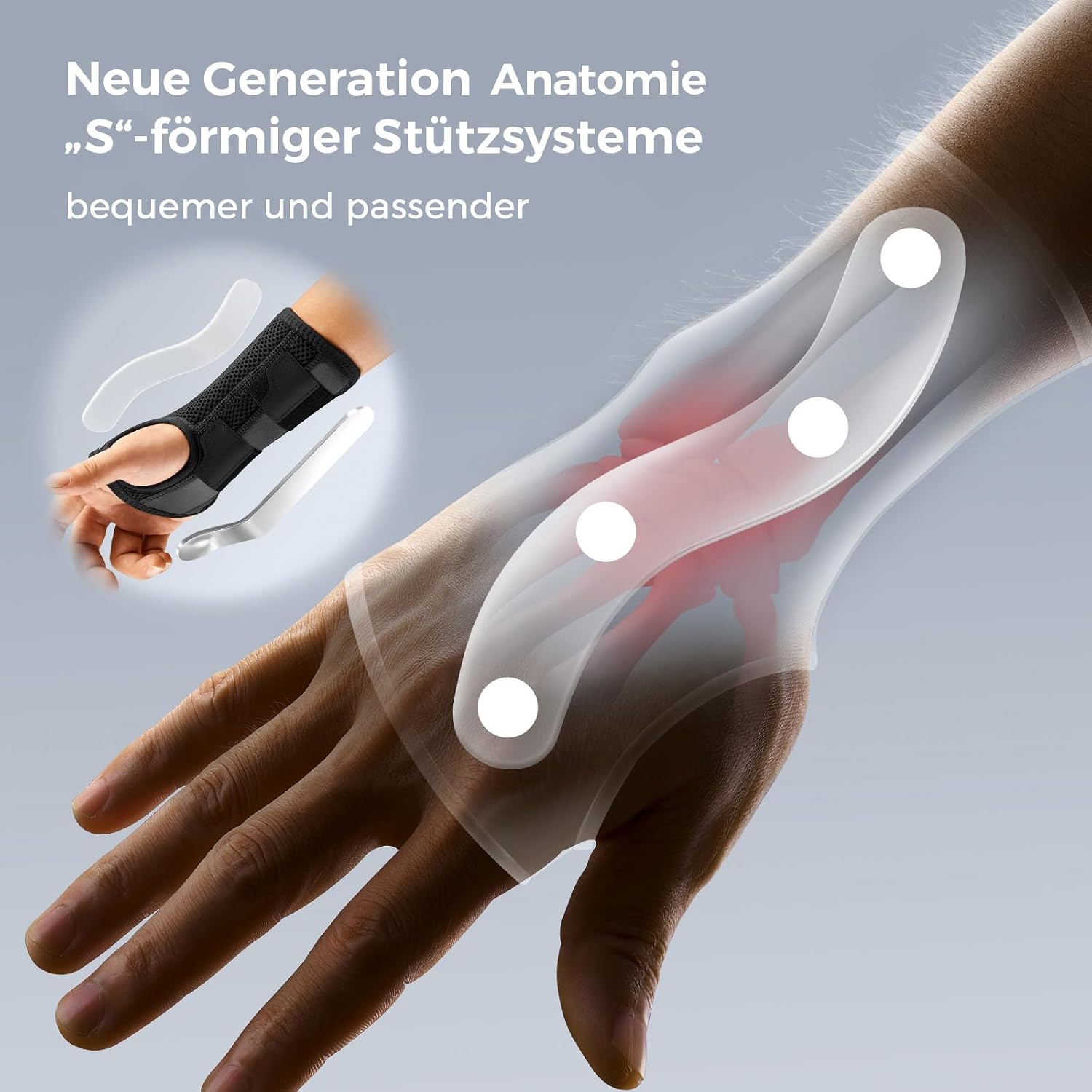 Detalle 2 de FREETOO Flexibel-Leicht Handgelenkschiene 360° đ©ș
