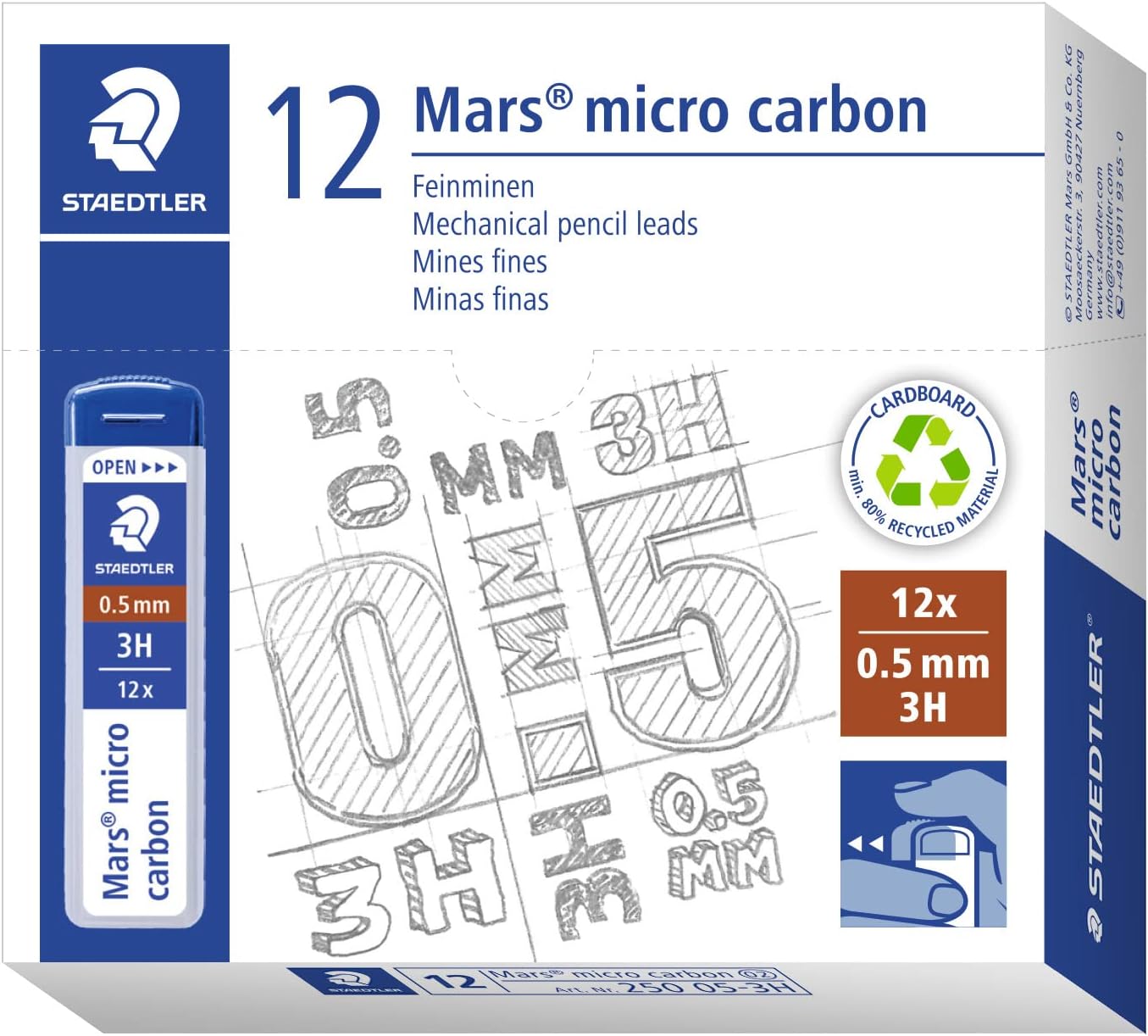 Thumbnail 5 de Staedtler 250 05-2B Mina Sottile Micro 0.5 mm, 2B – 12 pezzi