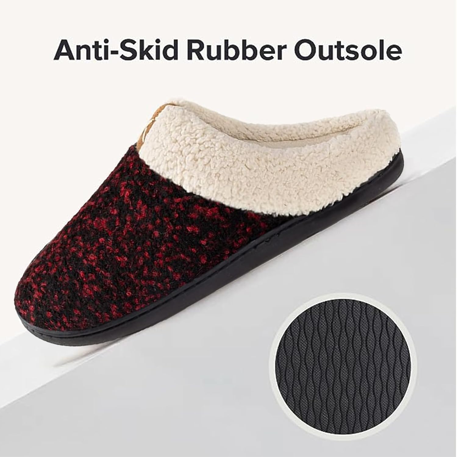 Thumbnail 5 de ULTRAIDEAS Ladies’ Cozy Memory Foam Slippers with faux plush fleece lining and anti-skid rubber sole