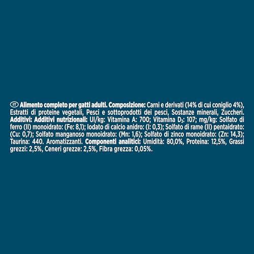 Detalle 2 de GOURMET Perle Filettini in Salsa con Coniglio – 26 Buste da 85 g per Gatti Adulti