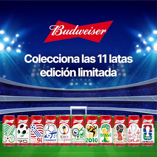 Thumbnail 3 de Budweiser Cerveza Edición Limitada en Latas Coleccionables de Mundiales – American Lager con Beechwood Aging